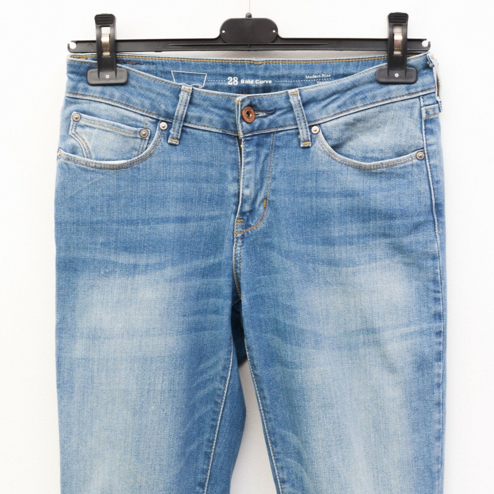 Levi's Modern Rise Skinny Jeans W28 L34 Blue Trousers Zip Up Pants Size 28" / US 6 / IT 42 - 2 Thumbnail