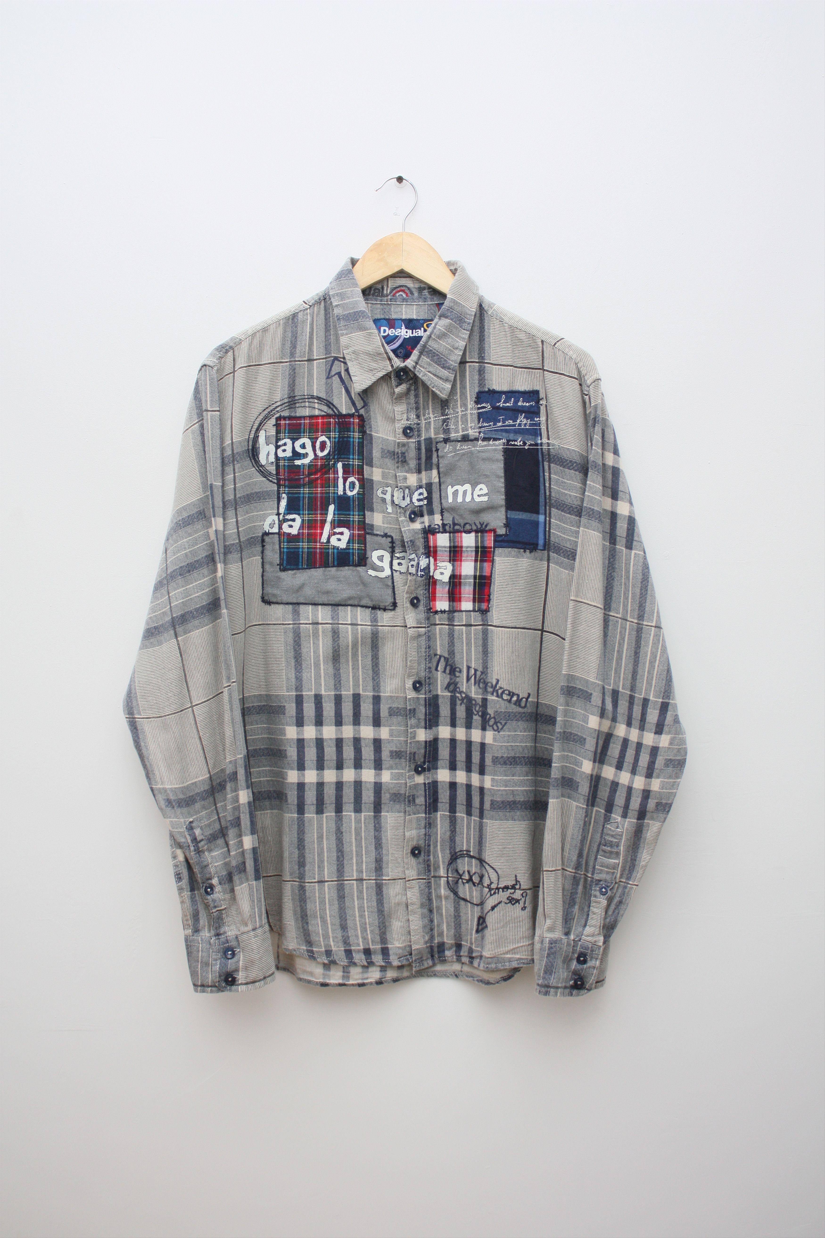 Desigual Desigual Patchwork Checkered Longsleeve Shirt Size US XL / EU 56 / 4 - 1 Thumbnail
