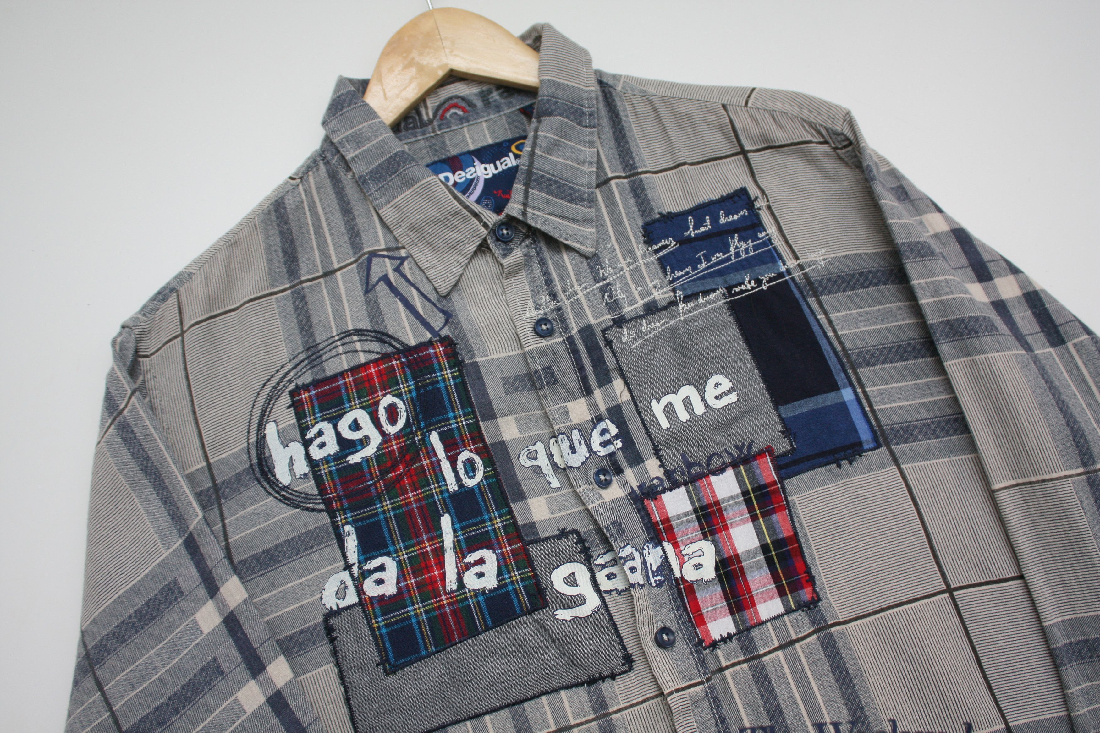 Desigual Desigual Patchwork Checkered Longsleeve Shirt Size US XL / EU 56 / 4 - 3 Thumbnail