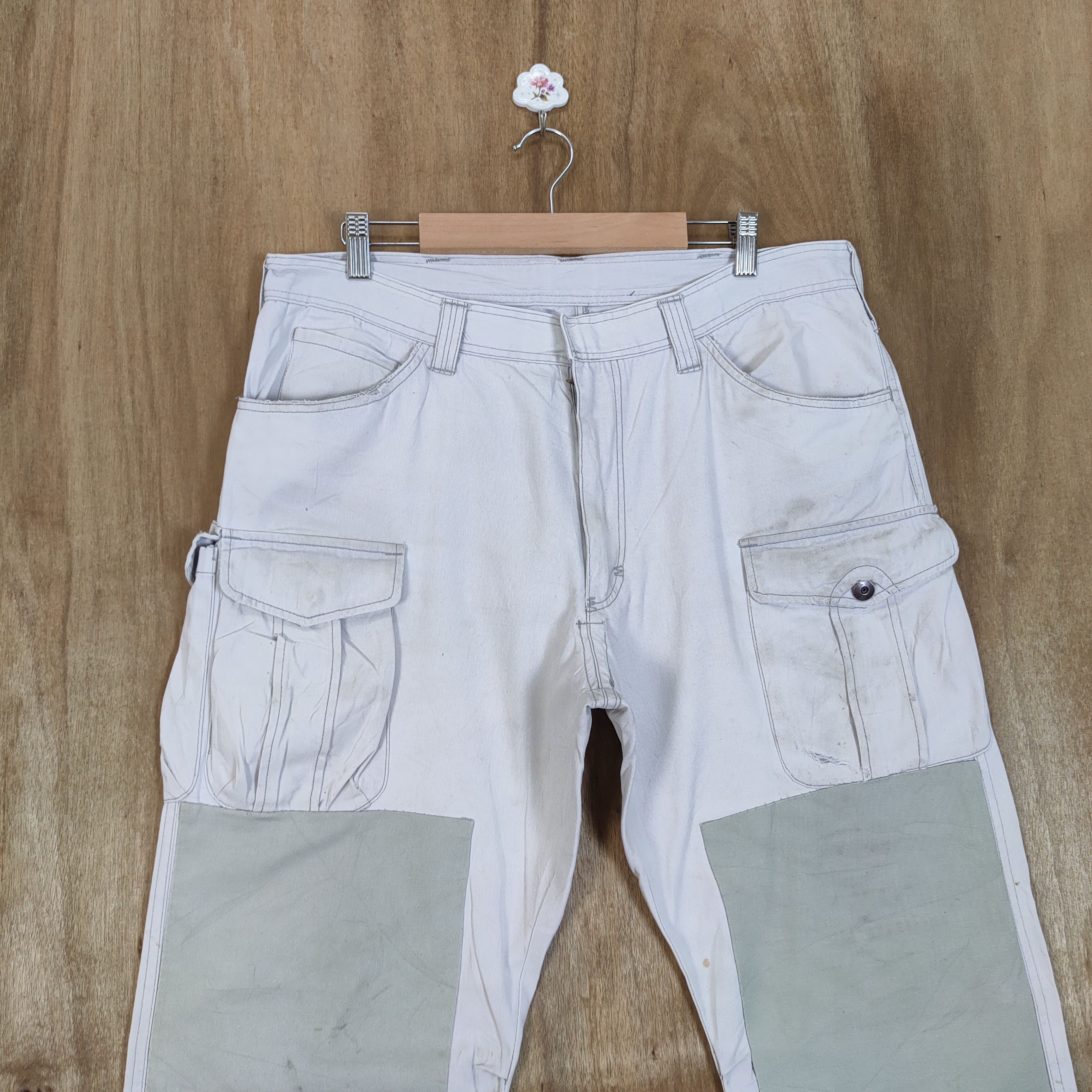 Japanese Brand JAPANESE BRAND DOUBLE KNEE FADED WORKWEAR CARGO PANTS Size US 36 / EU 52 - 2 Thumbnail