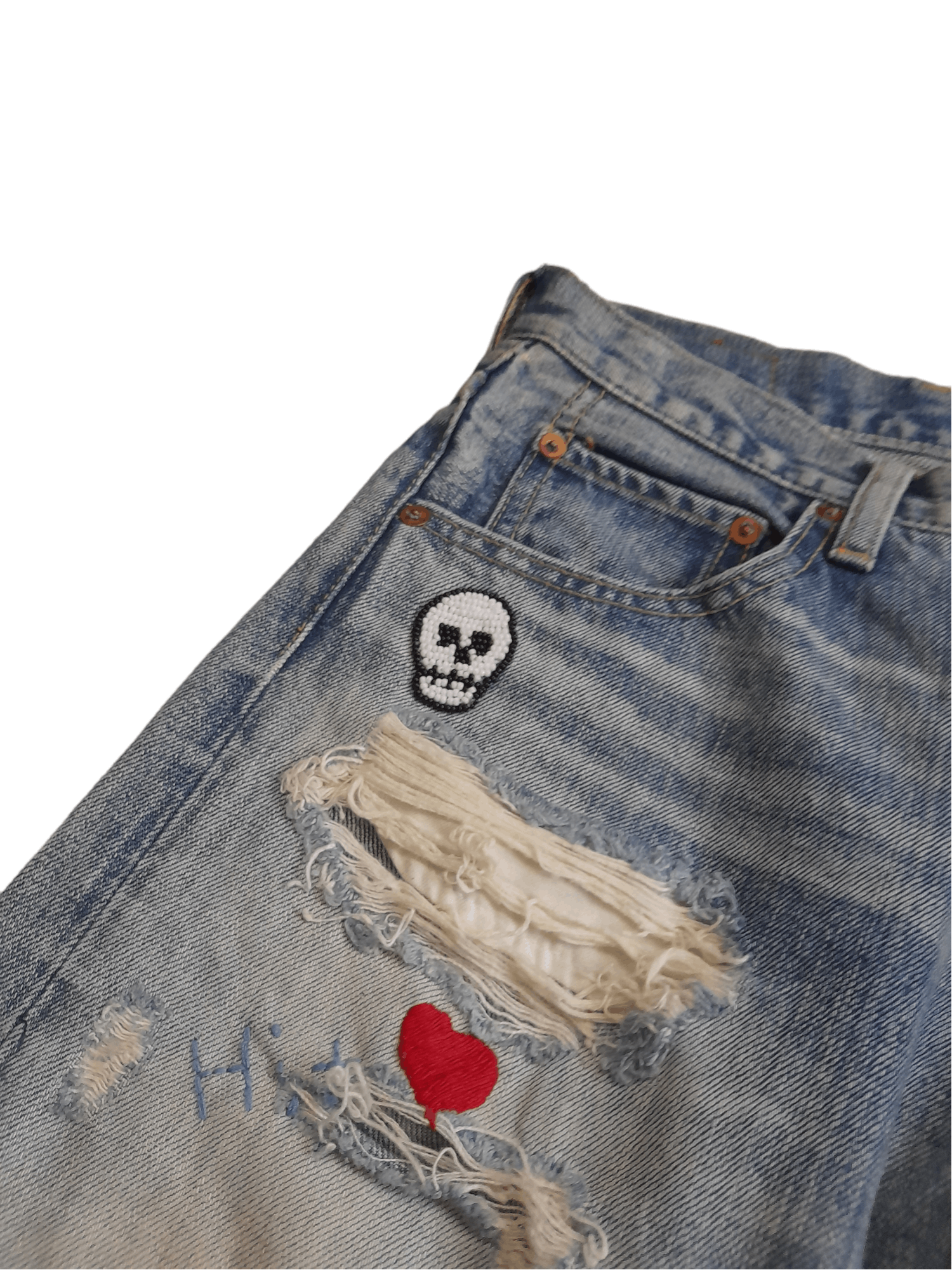 Japanese Brand RNA Sweat & Bloods Distressed Denim Punk (E367) w30 Size US 30 / EU 46 - 4 Thumbnail