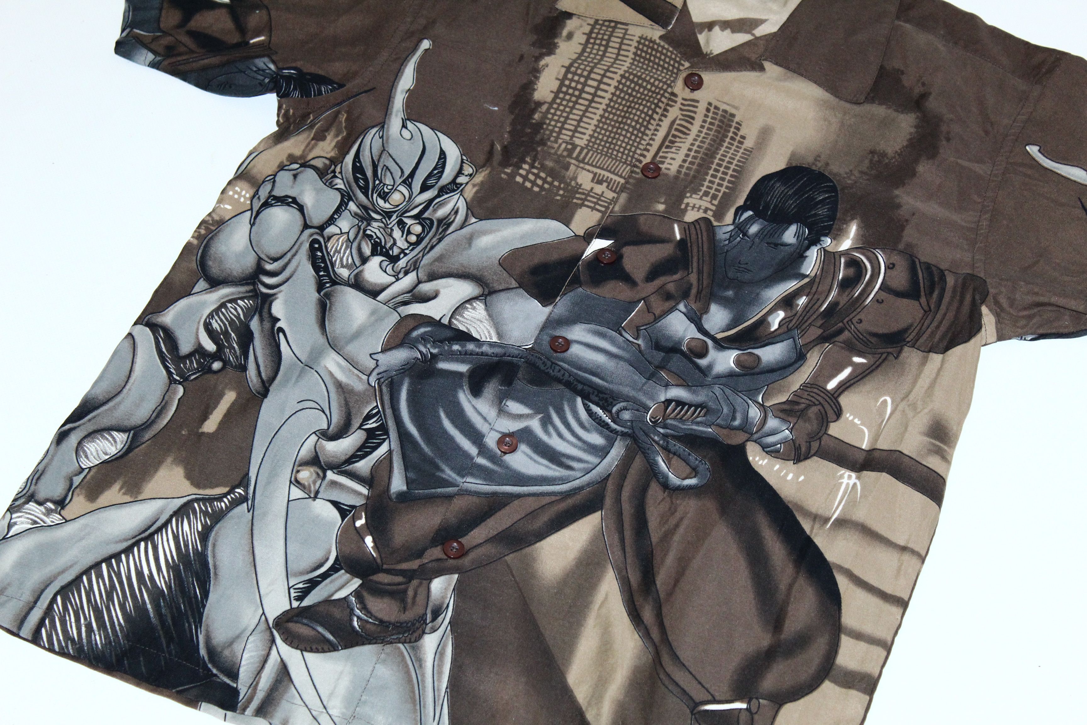 Anime 🔥 VTG 🔥 Cool Cat Anime Fight All Over Print Shirt Size US XS / EU 42 / 0 - 3 Thumbnail