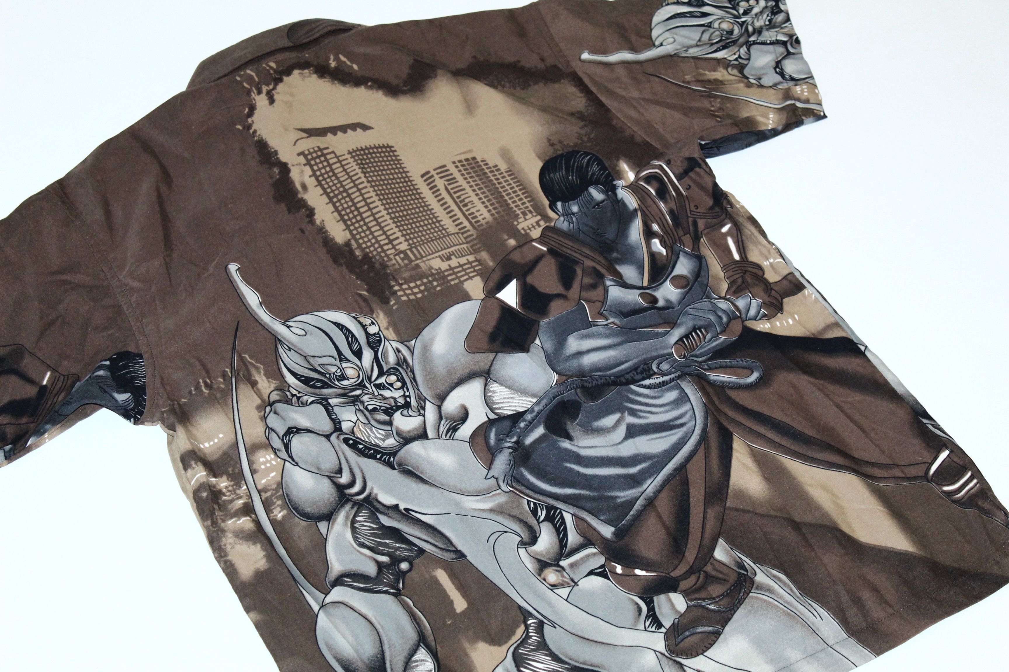 Anime 🔥 VTG 🔥 Cool Cat Anime Fight All Over Print Shirt Size US XS / EU 42 / 0 - 8 Thumbnail