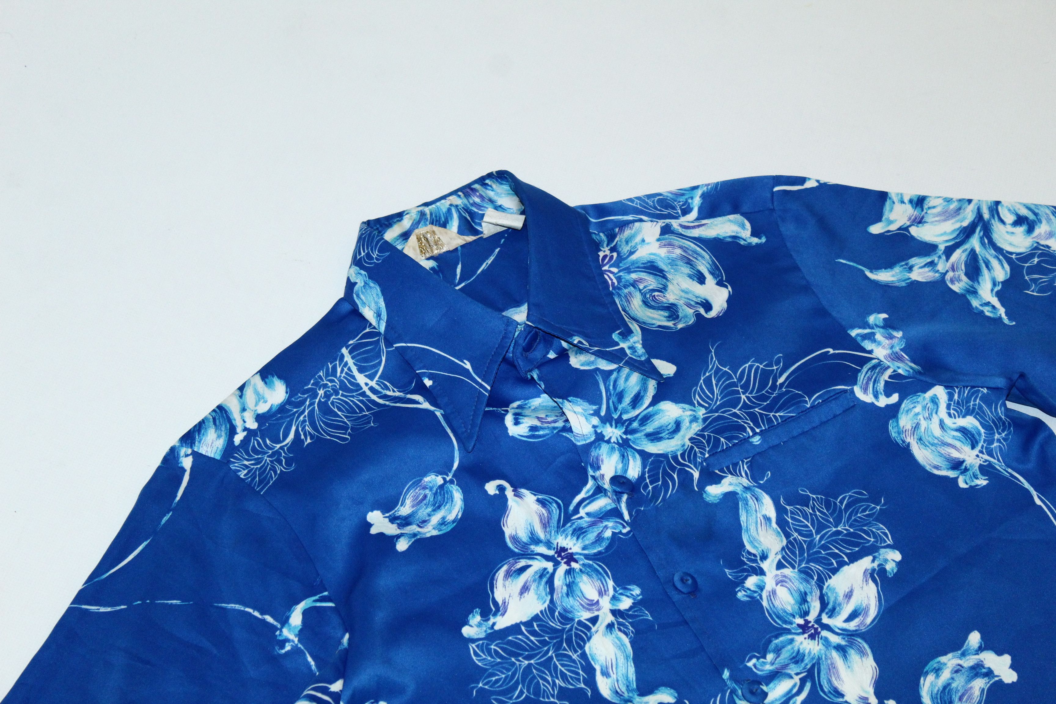 Other Vtg🔥50's 60's Tropicana Hawaii Floral Satin Silky Shirt Size US M / EU 48-50 / 2 - 4 Thumbnail