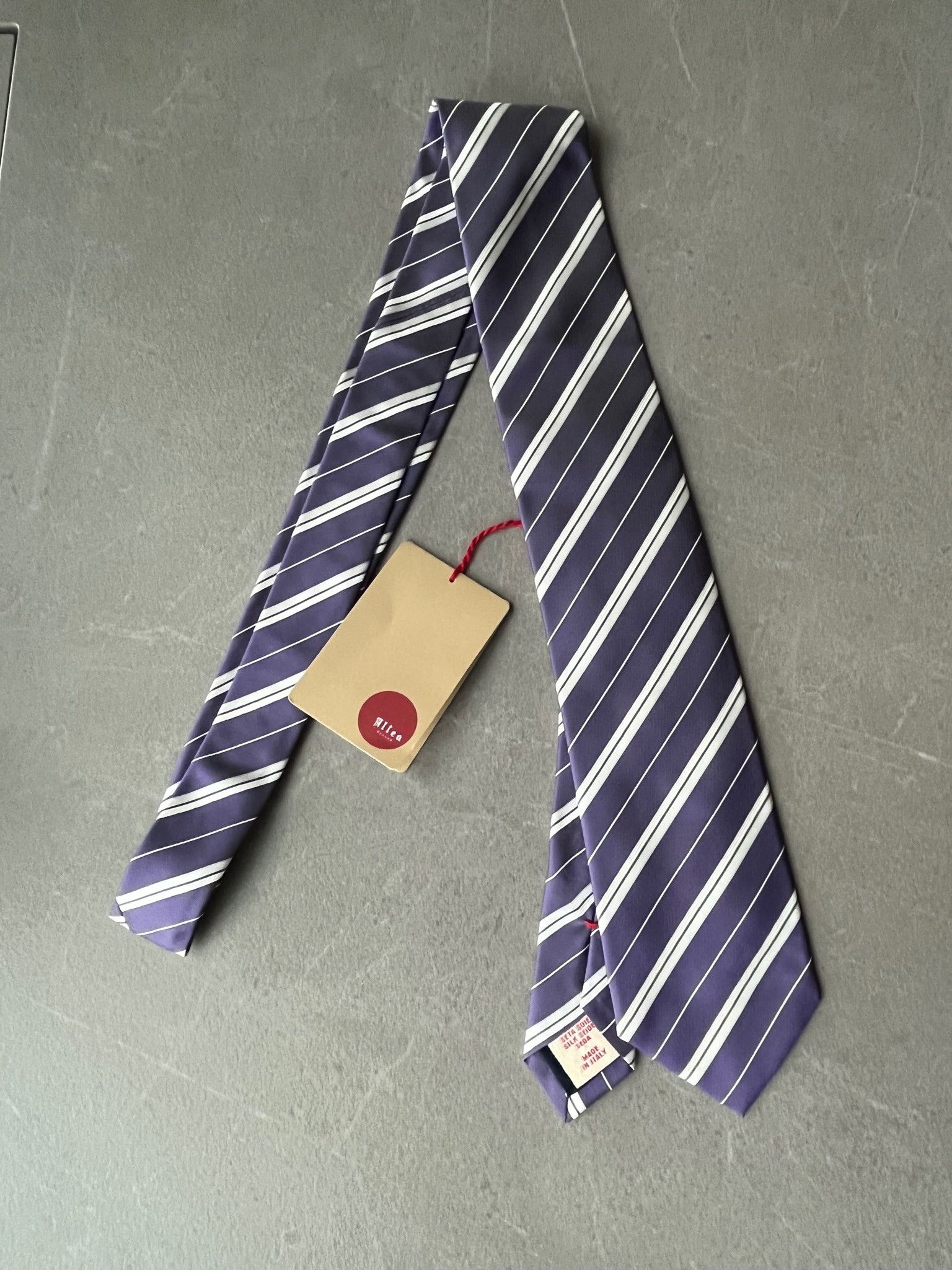 Altea Altea Milano Italy Made Mens Stripe Silk Neck Tie Preppy Size ONE SIZE - 1 Thumbnail
