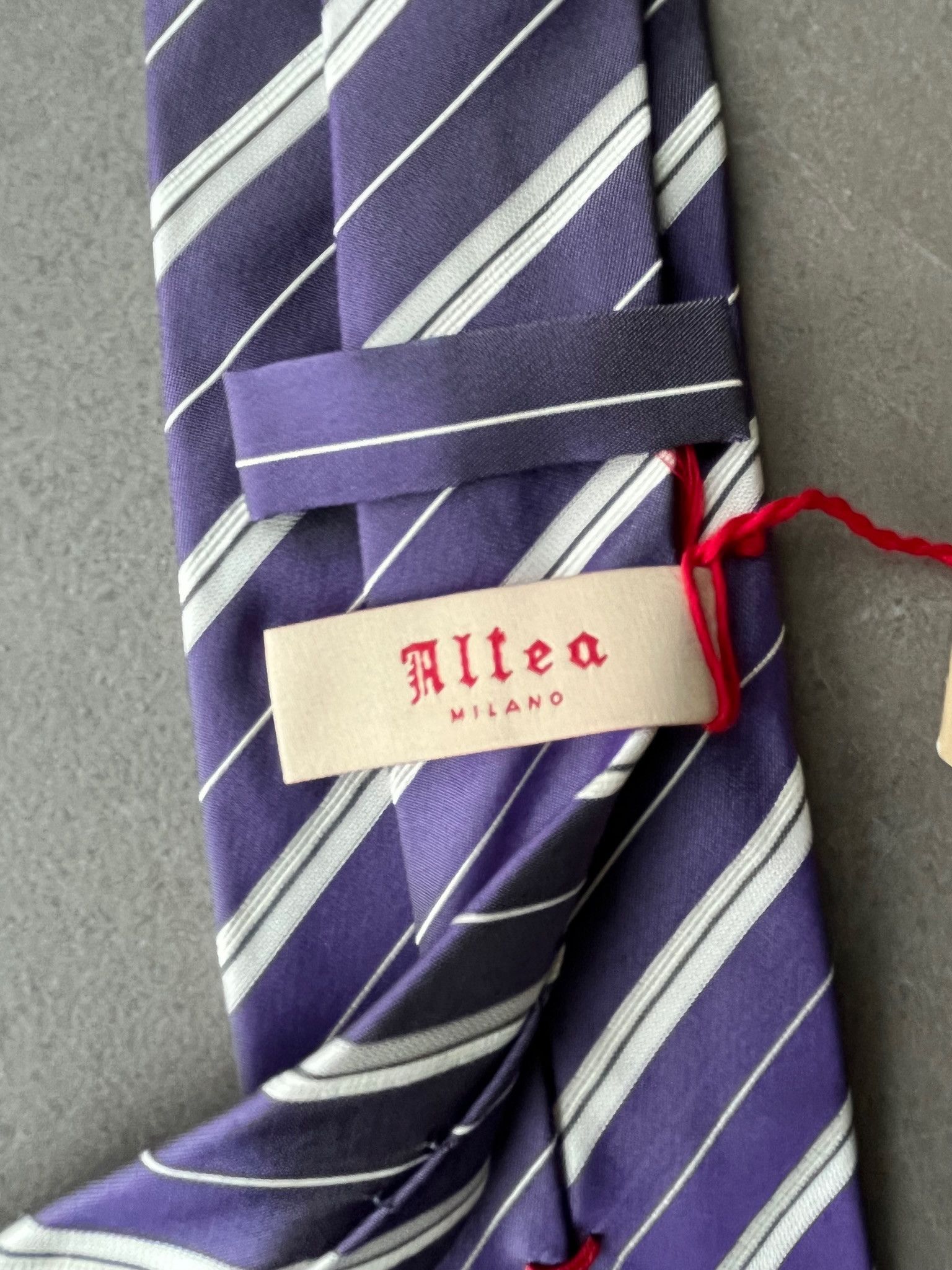 Altea Altea Milano Italy Made Mens Stripe Silk Neck Tie Preppy Size ONE SIZE - 8 Thumbnail