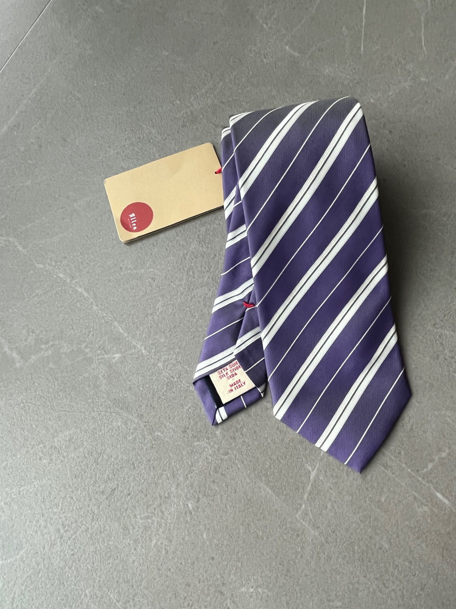 Altea Altea Milano Italy Made Mens Stripe Silk Neck Tie Preppy Size ONE SIZE - 2 Thumbnail