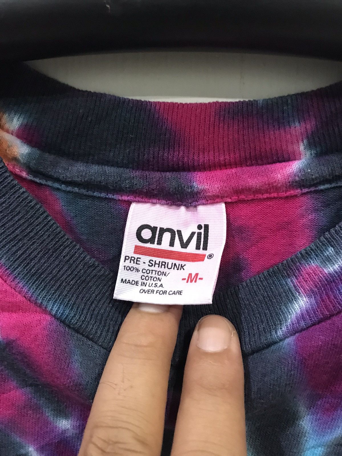 Vintage Vintage 90s Multicolour Tye Dye Anvil Shirt Size US L / EU 52-54 / 3 - 2 Thumbnail