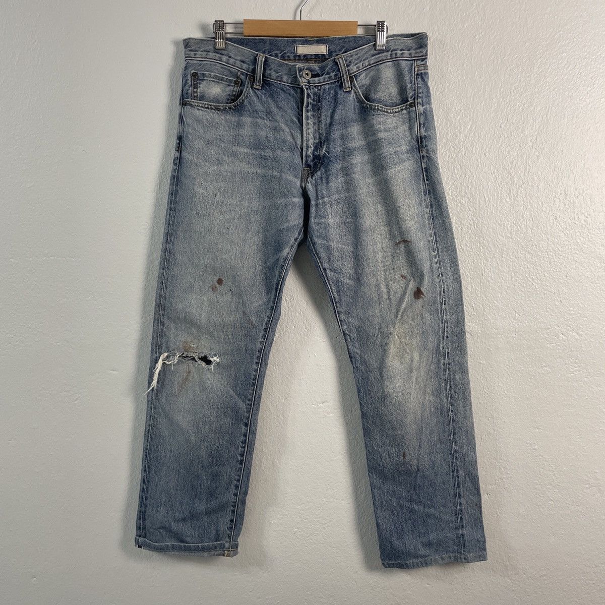 Japanese Brand Vintage Japanese Designer Distressed Selvedge Denim Jeans Size US 35 - 1 Thumbnail