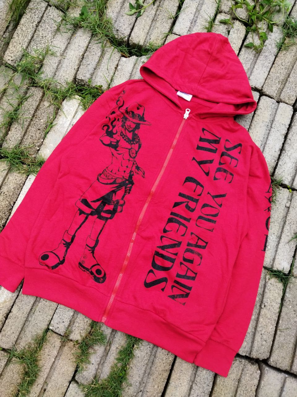 Japanese Brand One Piece Portgas D Ace Hoodie - Size L Size US L / EU 52-54 / 3 - 3 Thumbnail