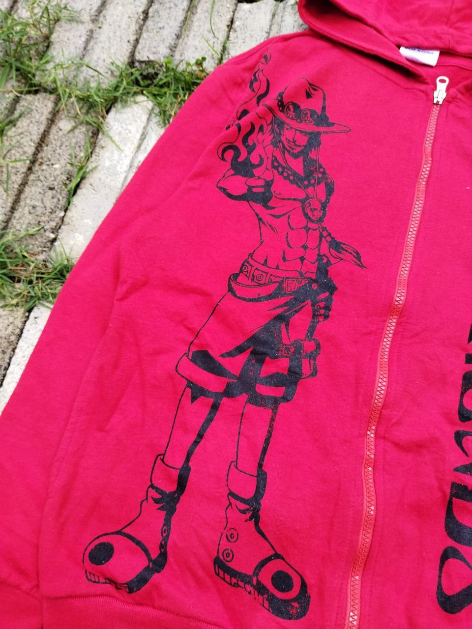 Japanese Brand One Piece Portgas D Ace Hoodie - Size L Size US L / EU 52-54 / 3 - 4 Thumbnail