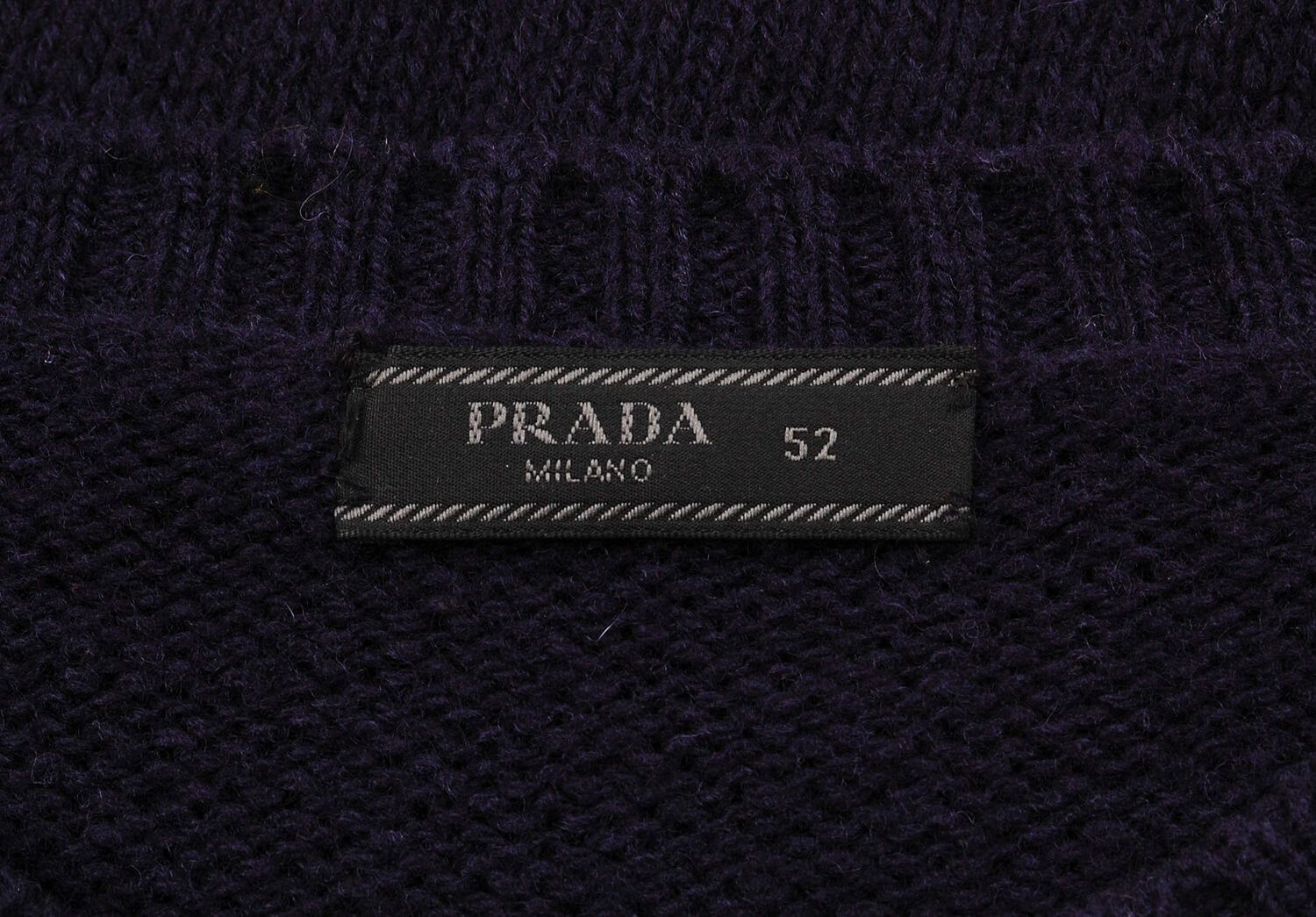 Prada Navy Virgin Wool Sweater Size US L / EU 52-54 / 3 - 6 Thumbnail