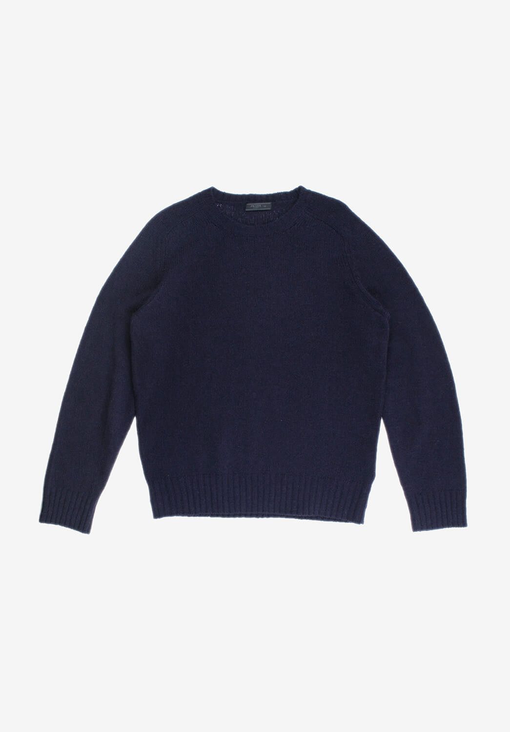 Prada Navy Virgin Wool Sweater Size US L / EU 52-54 / 3 - 1 Thumbnail