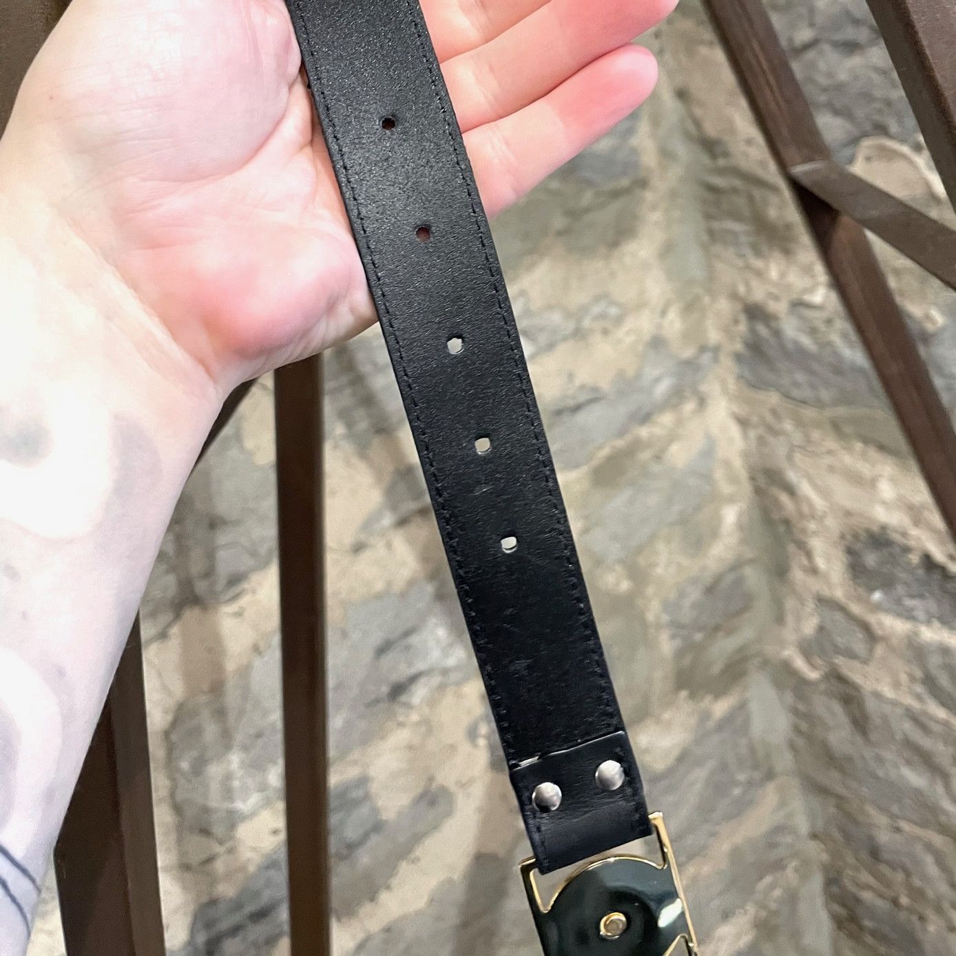 Versace Gianni Versace Vintage Black Leather Medusa Station Belt Size ONE SIZE - 9 Thumbnail