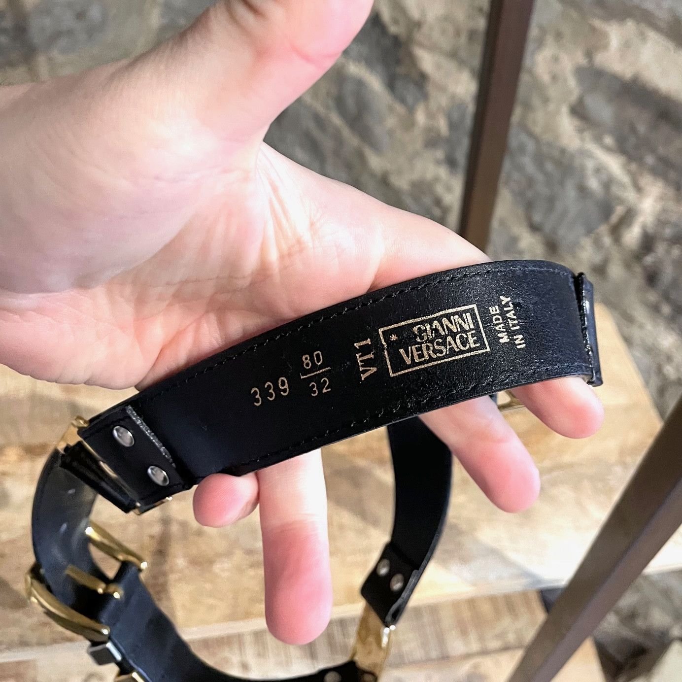 Versace Gianni Versace Vintage Black Leather Medusa Station Belt Size ONE SIZE - 7 Thumbnail