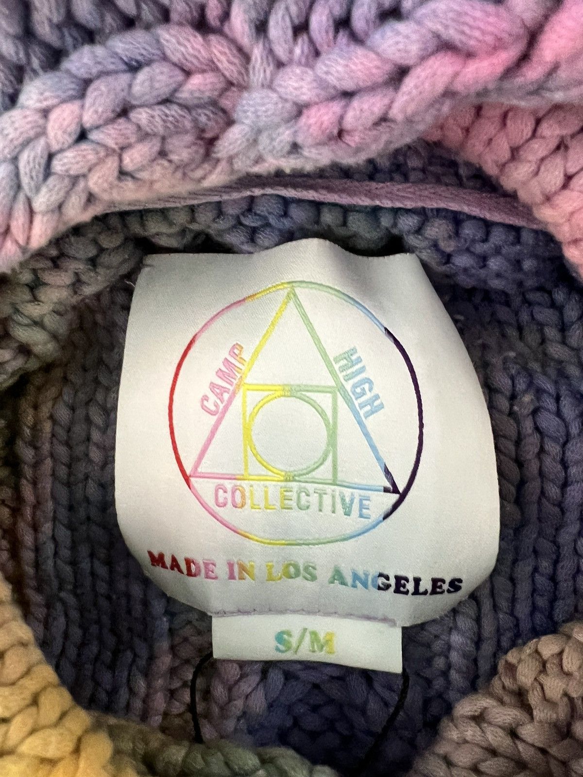 Camp high cable knit tie dye hoodie