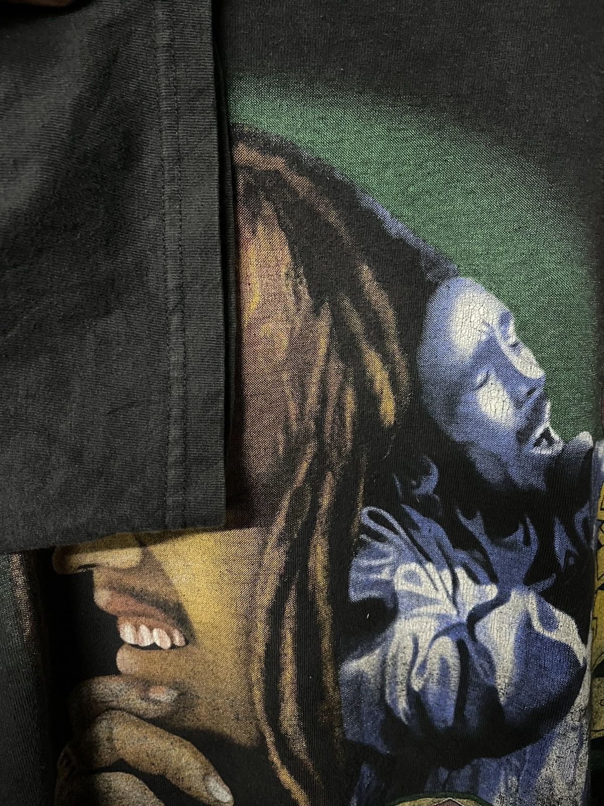Band Tees × Rap Tees × Vintage Vintage Bob Marley Free Your Mind Bootleg Faded Tees Size US L / EU 52-54 / 3 - 7 Thumbnail