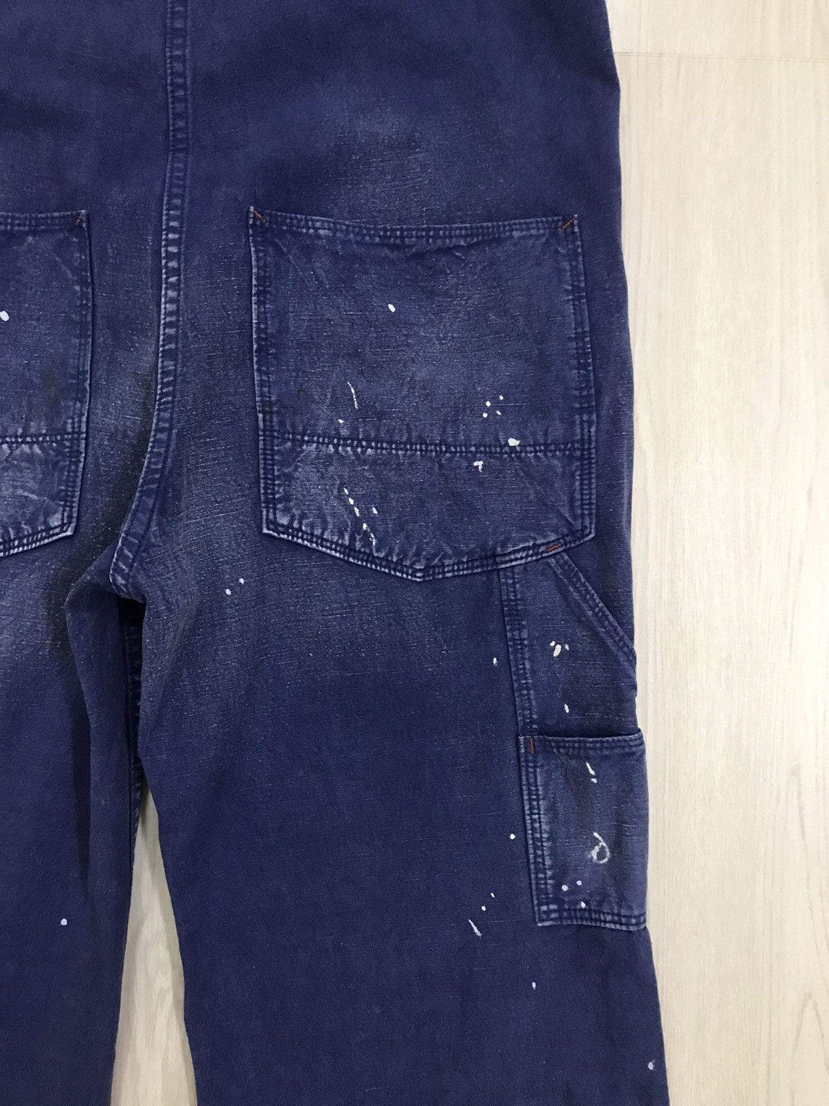 Japanese Brand × Vintage Vintage Denim Overall Rider Dungaree Paint Flash Design Size US 37 - 11 Thumbnail