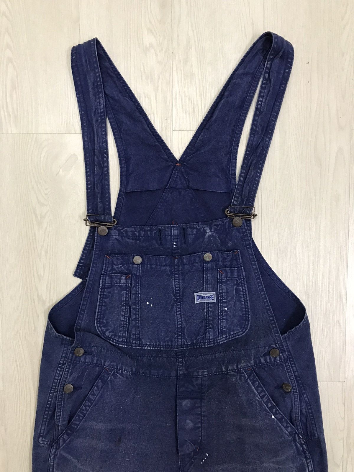 Japanese Brand × Vintage Vintage Denim Overall Rider Dungaree Paint Flash Design Size US 37 - 5 Thumbnail