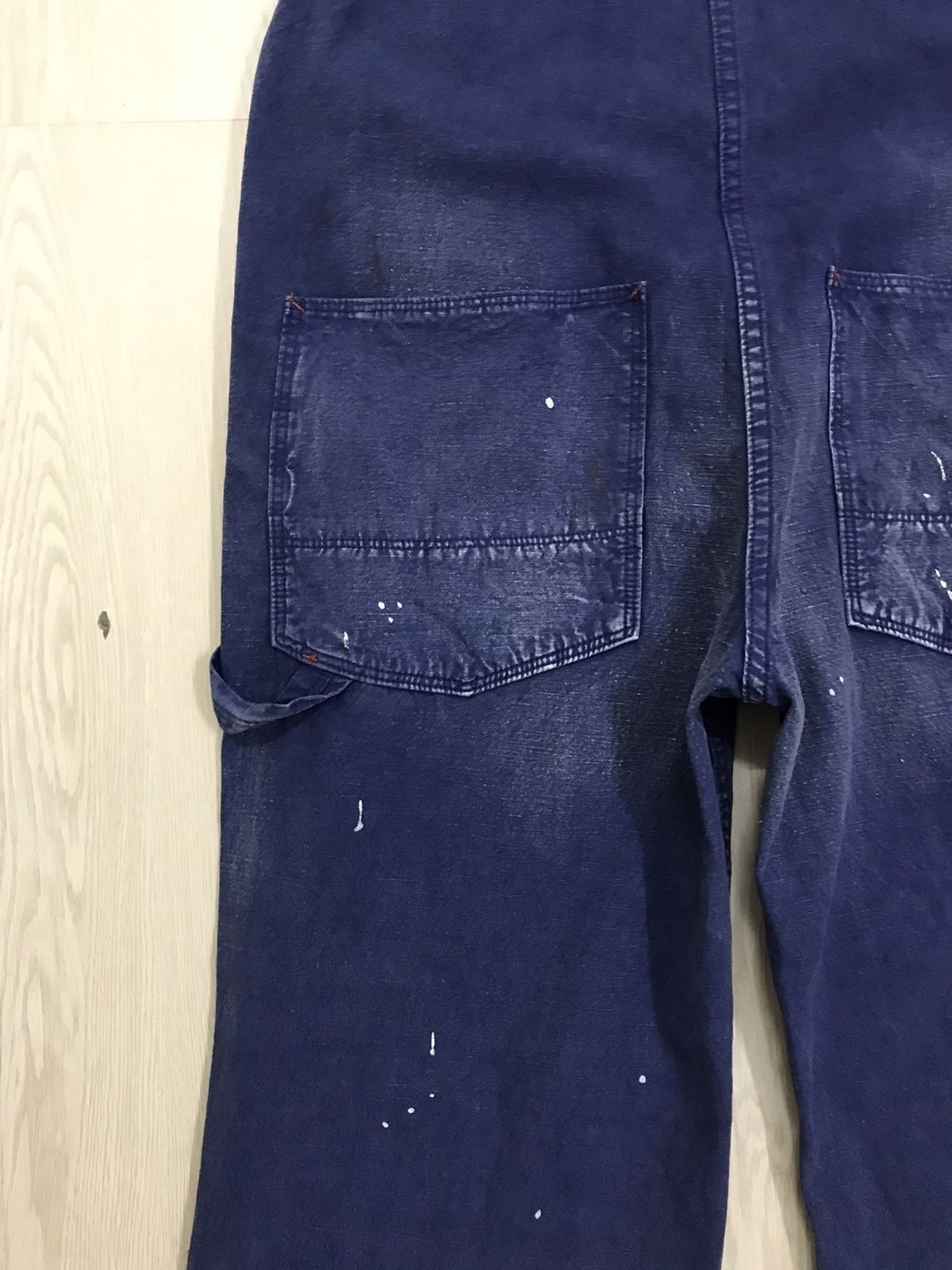 Japanese Brand × Vintage Vintage Denim Overall Rider Dungaree Paint Flash Design Size US 37 - 12 Thumbnail