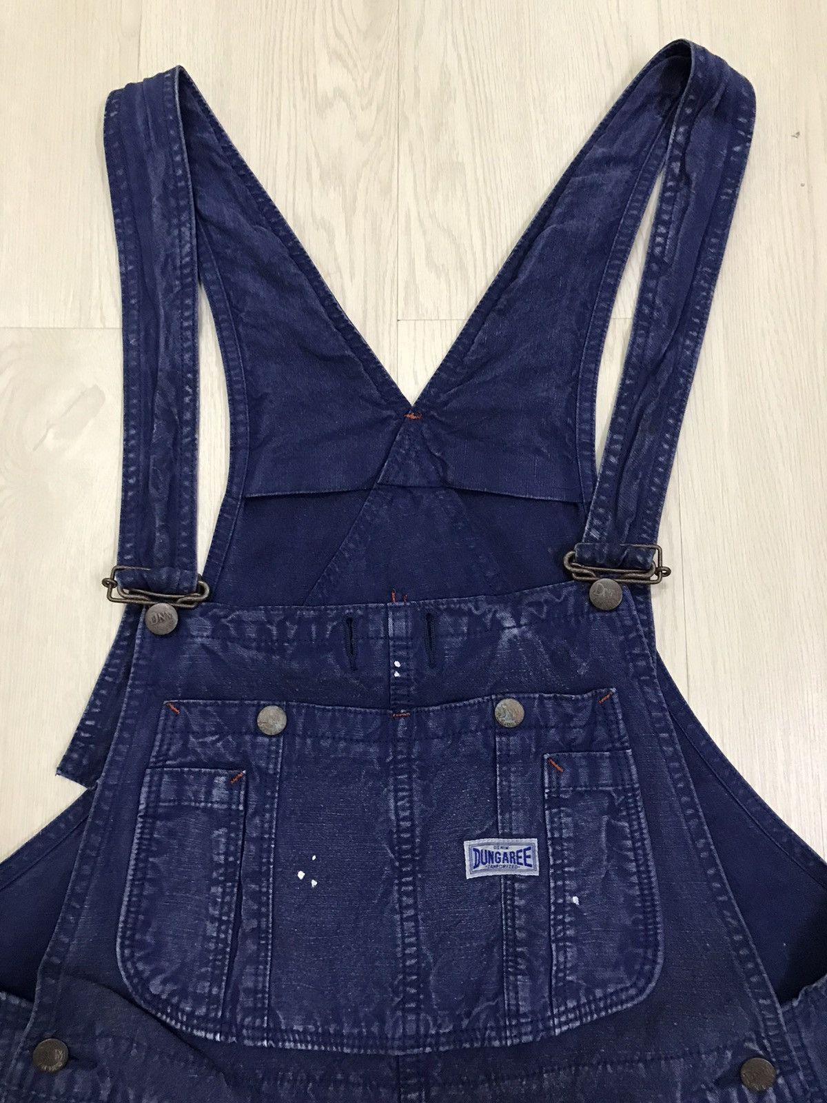 Japanese Brand × Vintage Vintage Denim Overall Rider Dungaree Paint Flash Design Size US 37 - 7 Thumbnail