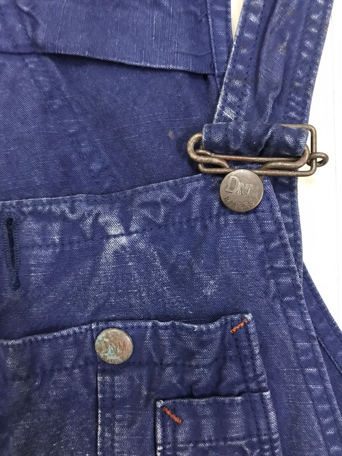 Japanese Brand × Vintage Vintage Denim Overall Rider Dungaree Paint Flash Design Size US 37 - 14 Thumbnail