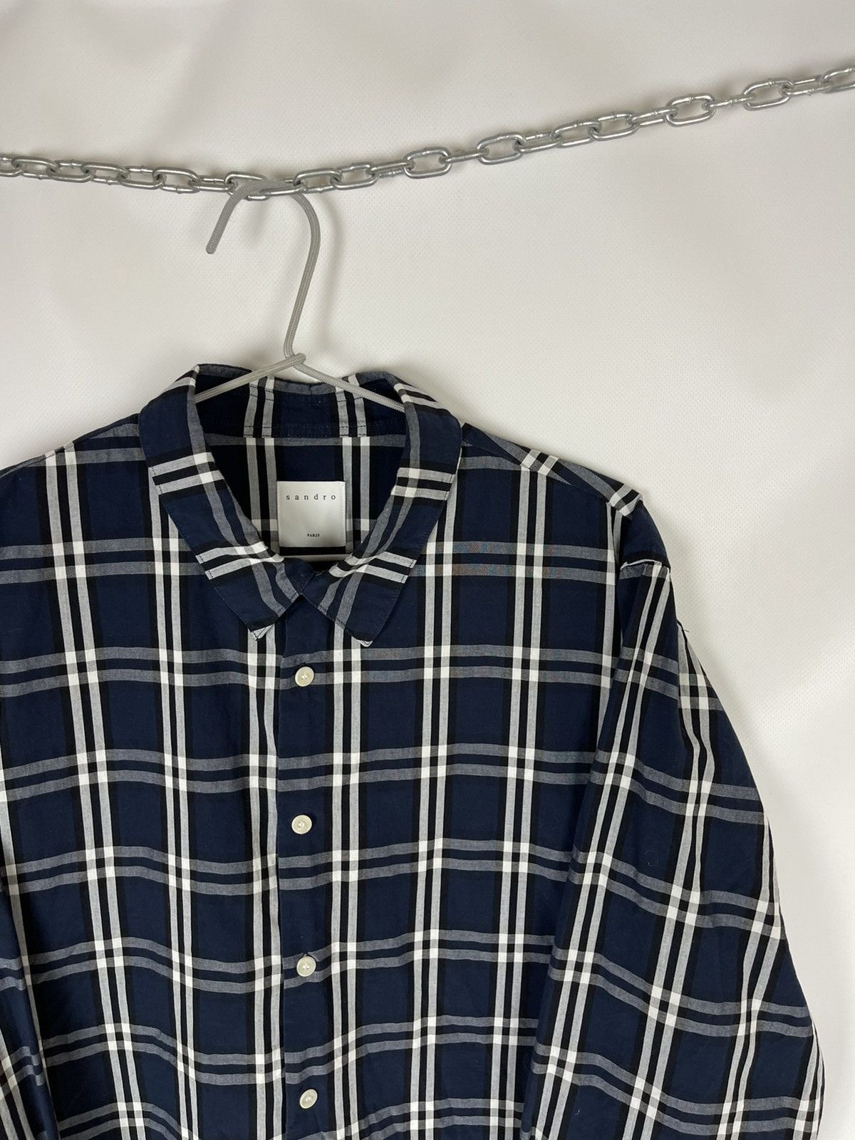 Flannel Sandro Paris checkered long sleeve shirt Size US XL / EU 56 / 4 - 4 Thumbnail