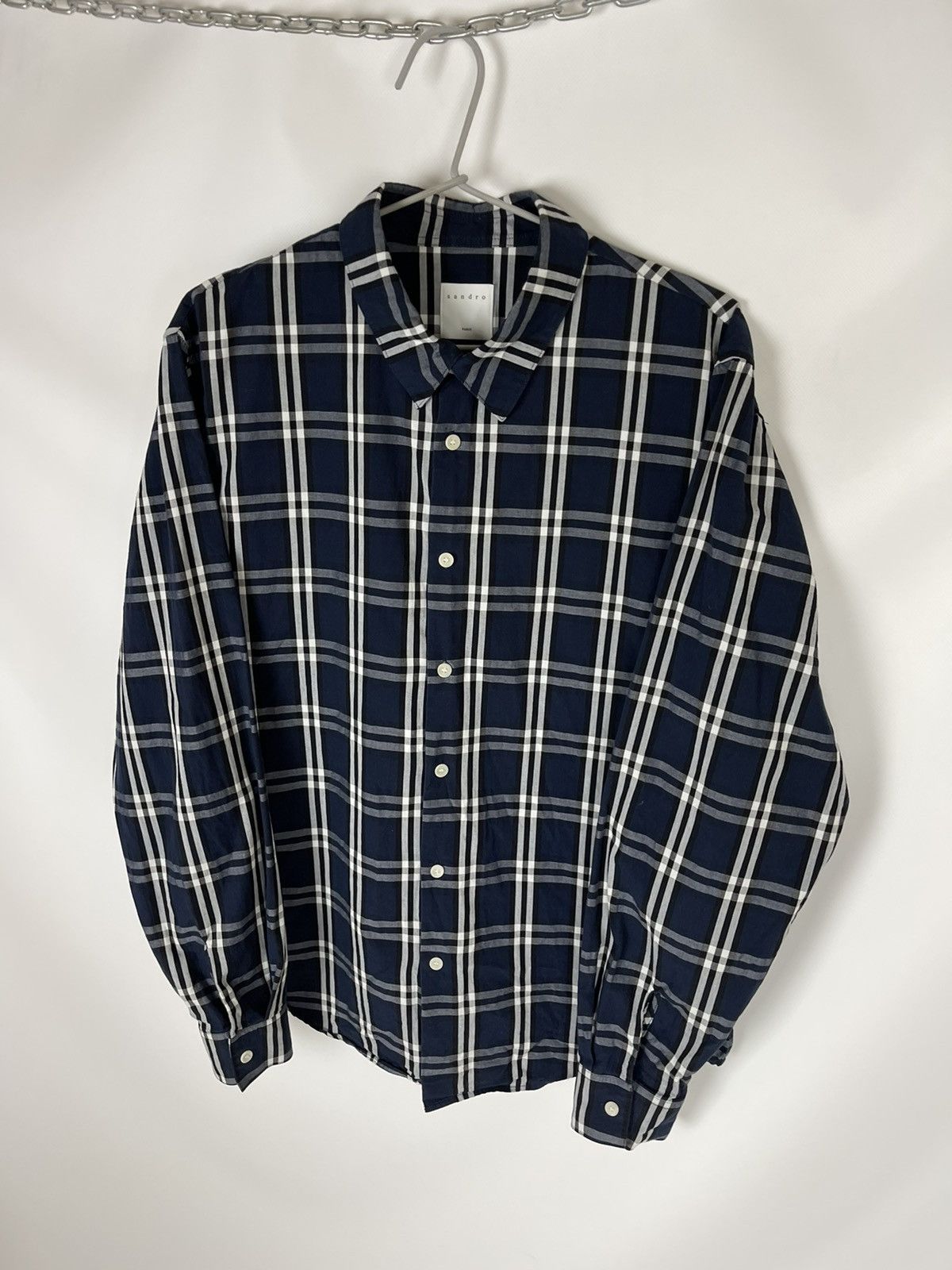 Flannel Sandro Paris checkered long sleeve shirt Size US XL / EU 56 / 4 - 6 Thumbnail