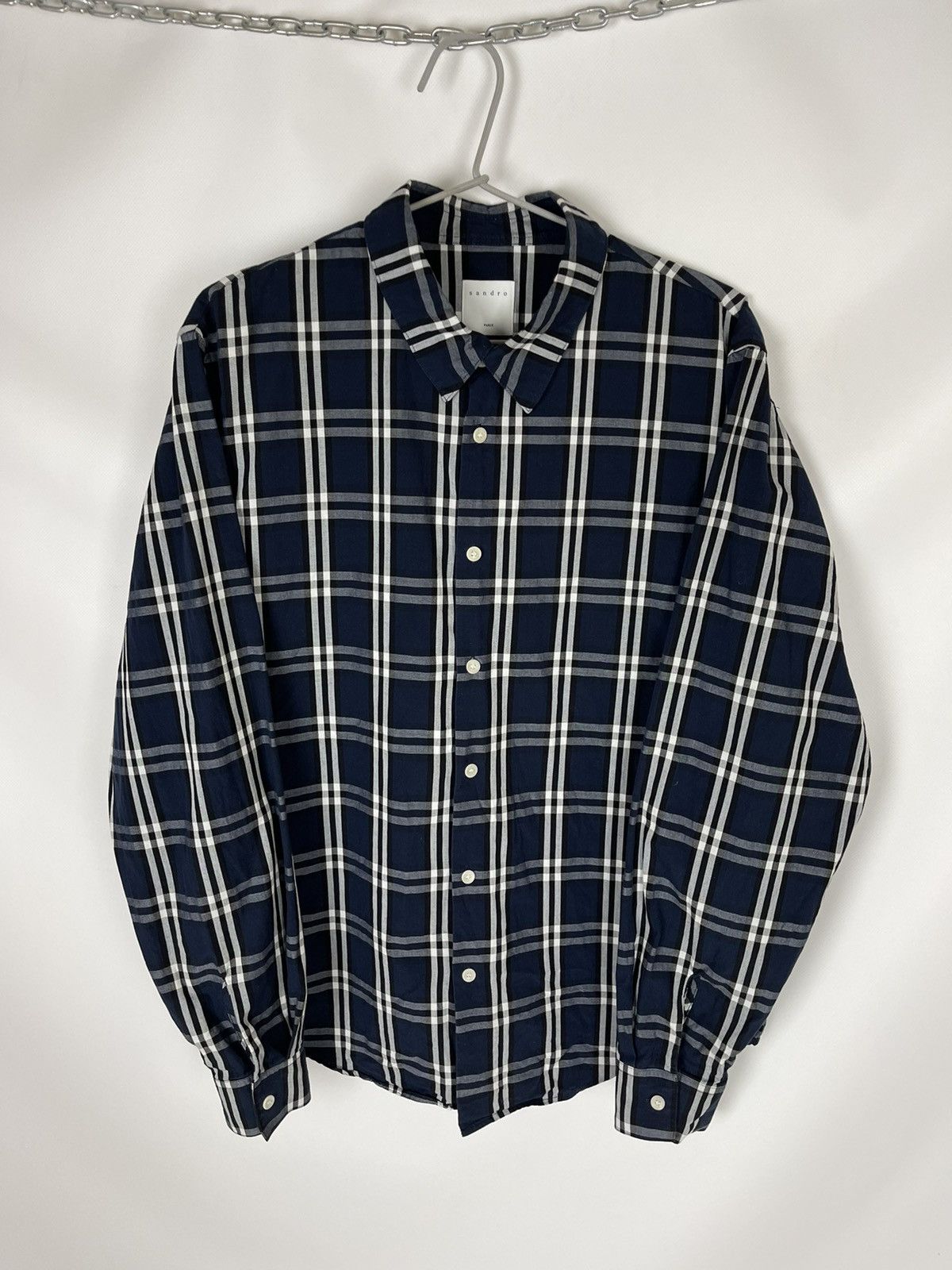 Flannel Sandro Paris checkered long sleeve shirt Size US XL / EU 56 / 4 - 1 Thumbnail