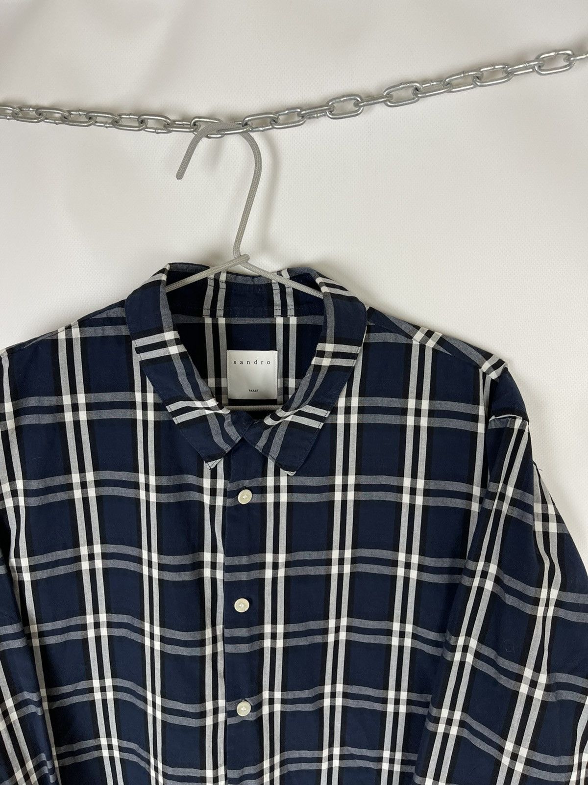 Flannel Sandro Paris checkered long sleeve shirt Size US XL / EU 56 / 4 - 7 Thumbnail