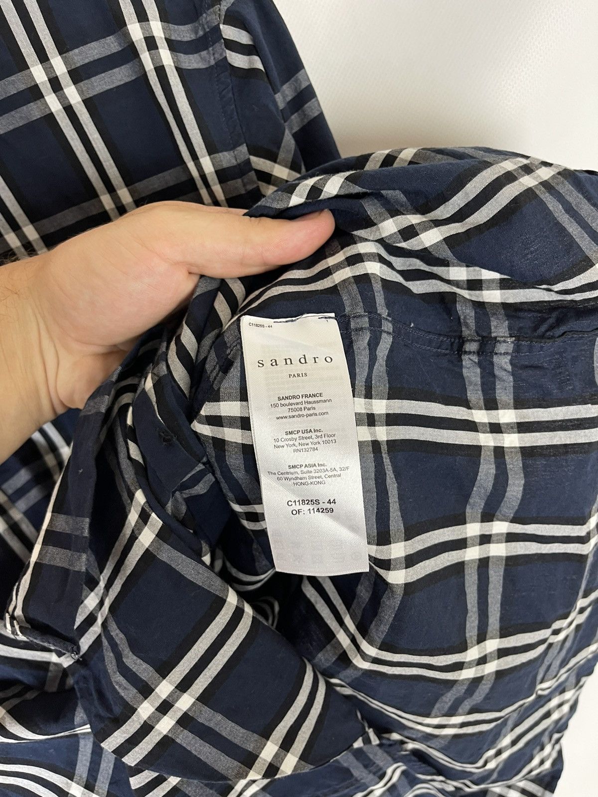 Flannel Sandro Paris checkered long sleeve shirt Size US XL / EU 56 / 4 - 9 Thumbnail