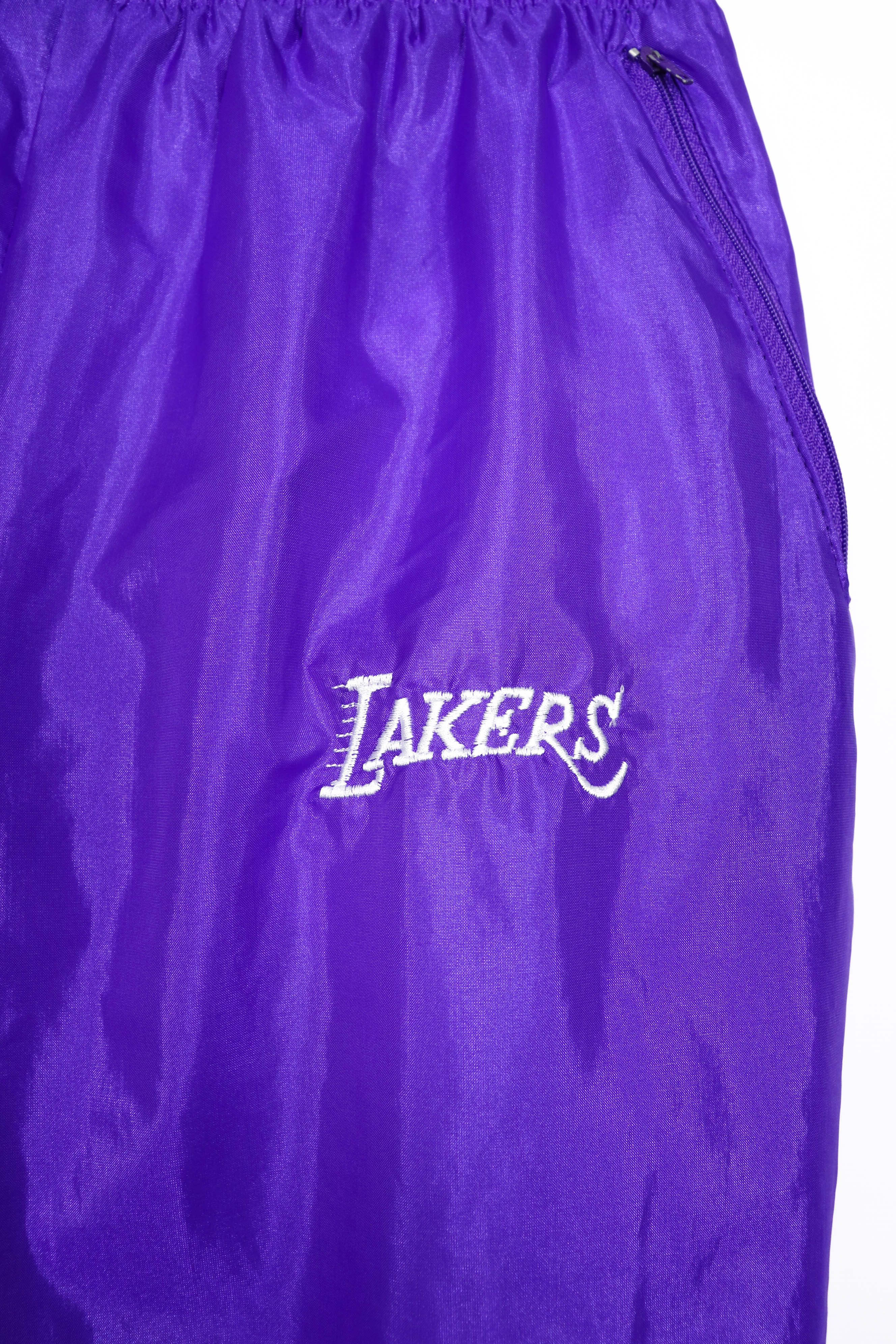 NBA Vintage Bootleg Lakers Purple Polyester Track Pants Size US 32 / EU 48 - 5 Thumbnail