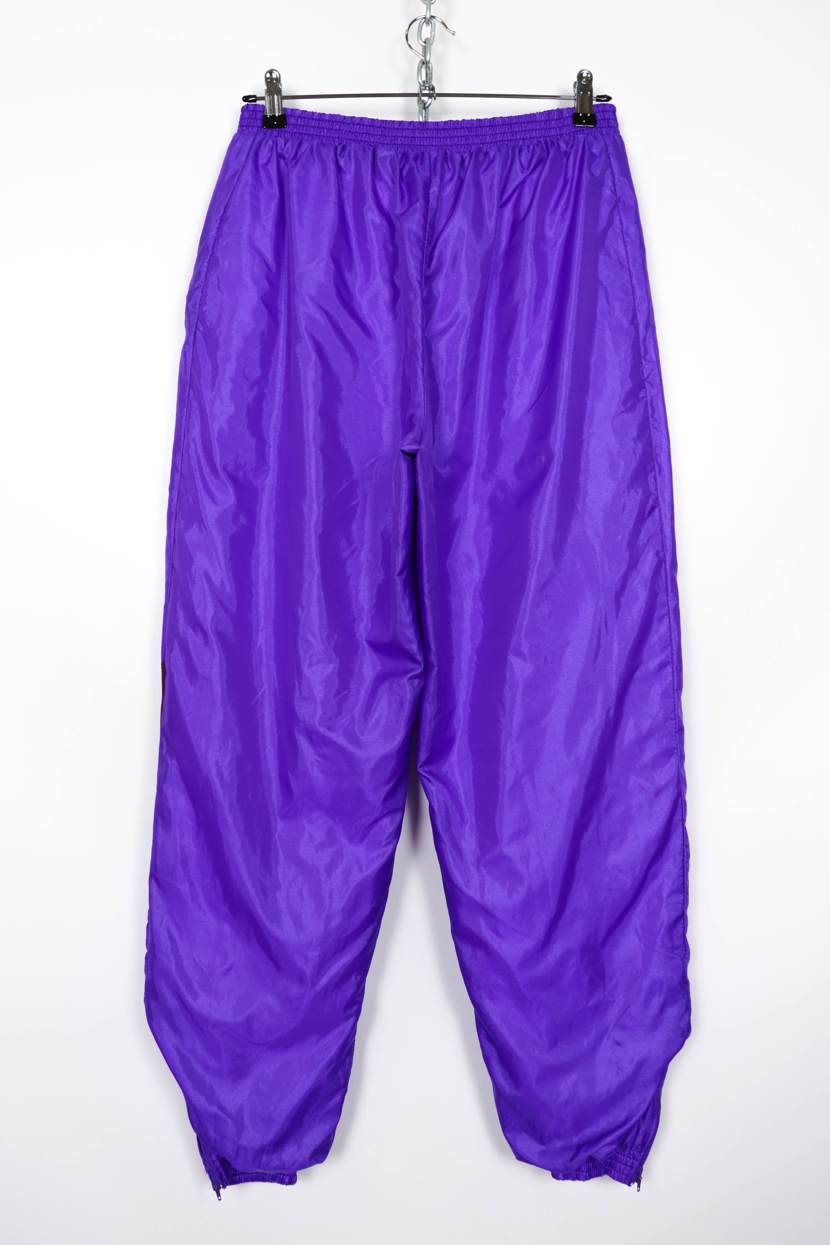 NBA Vintage Bootleg Lakers Purple Polyester Track Pants Size US 32 / EU 48 - 2 Thumbnail