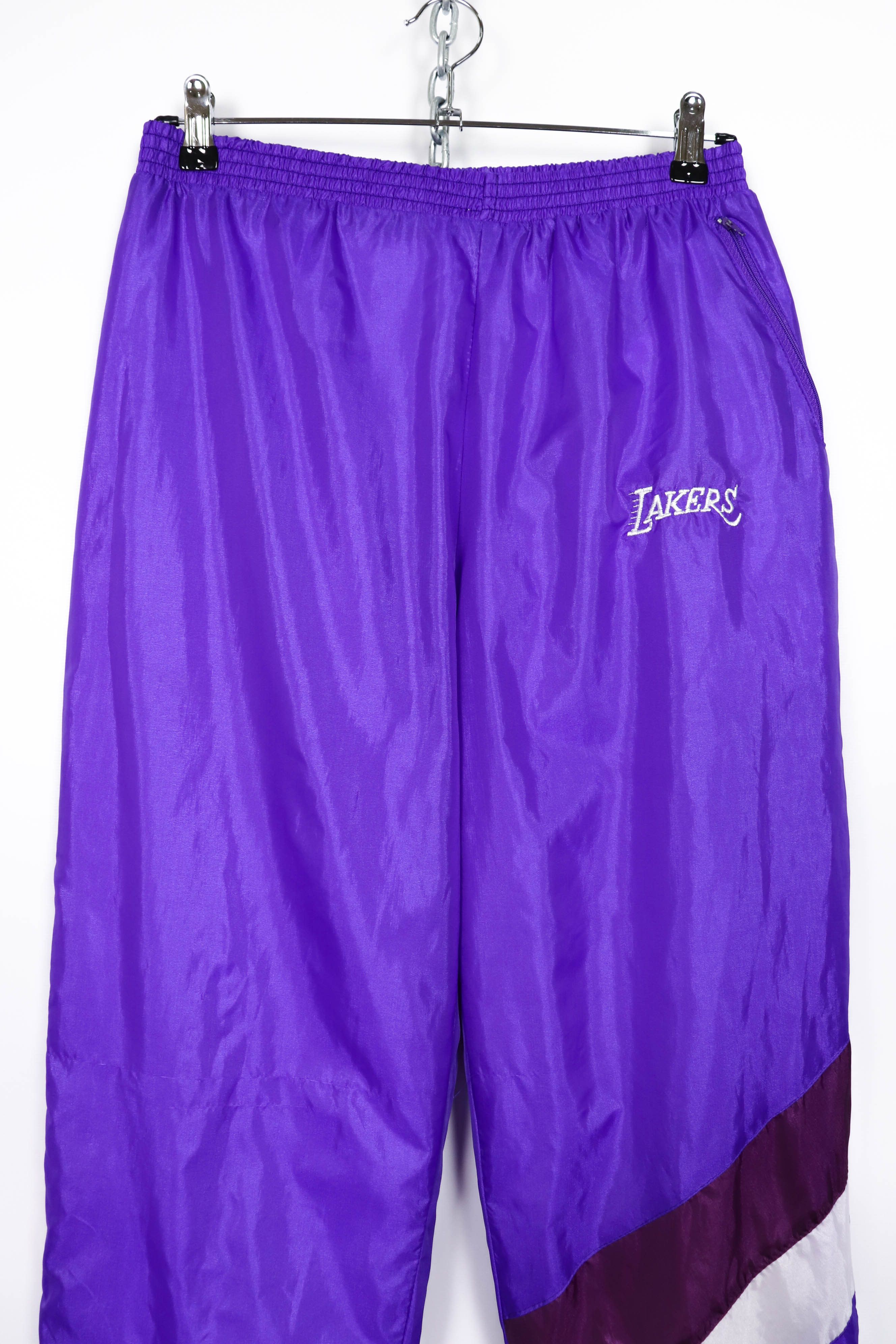 NBA Vintage Bootleg Lakers Purple Polyester Track Pants Size US 32 / EU 48 - 3 Thumbnail