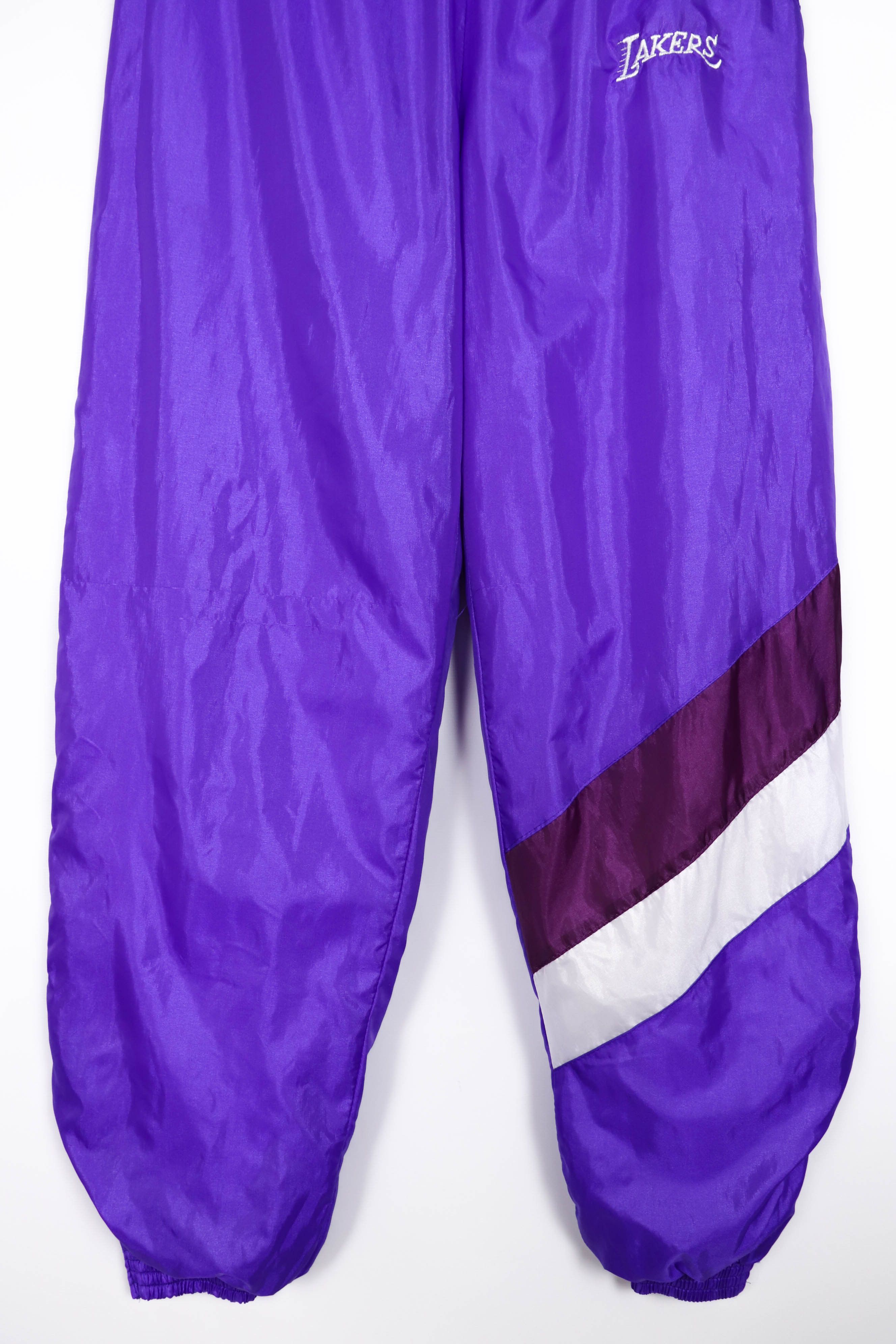 NBA Vintage Bootleg Lakers Purple Polyester Track Pants Size US 32 / EU 48 - 4 Thumbnail