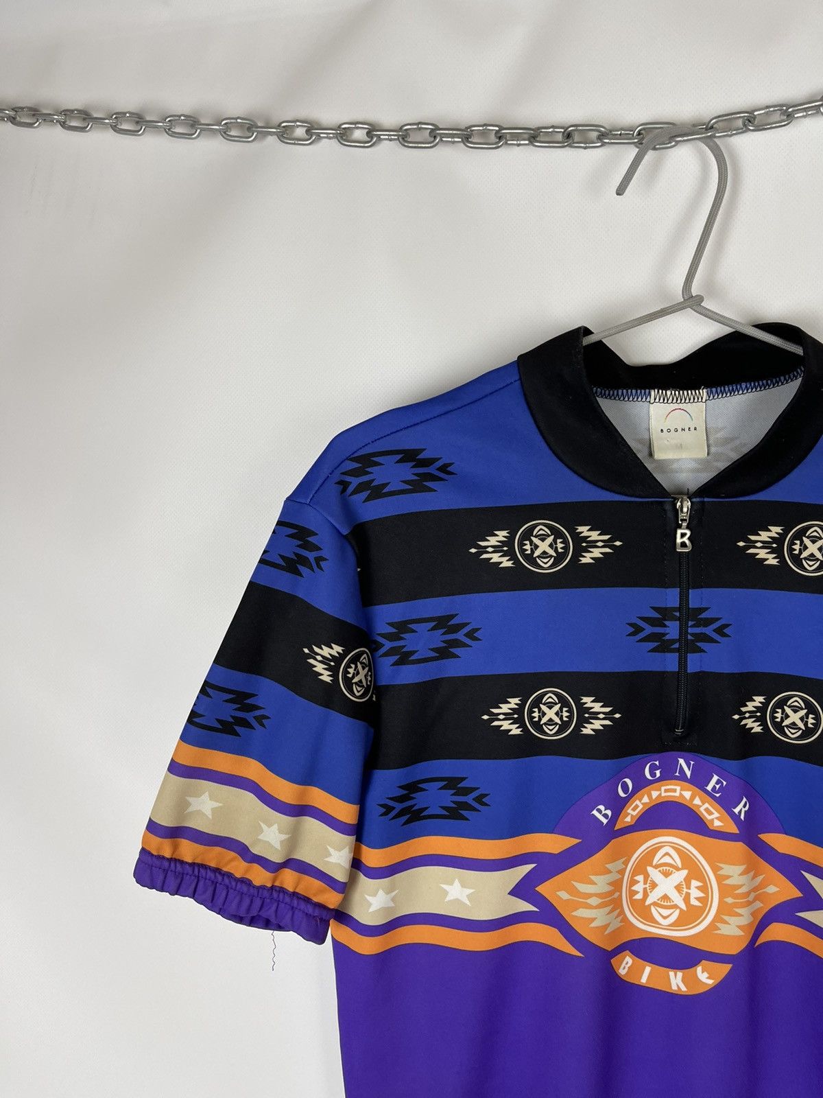 Bogner Bogner Bike vintage rare big pattern cycle jersey Size US M / EU 48-50 / 2 - 3 Thumbnail