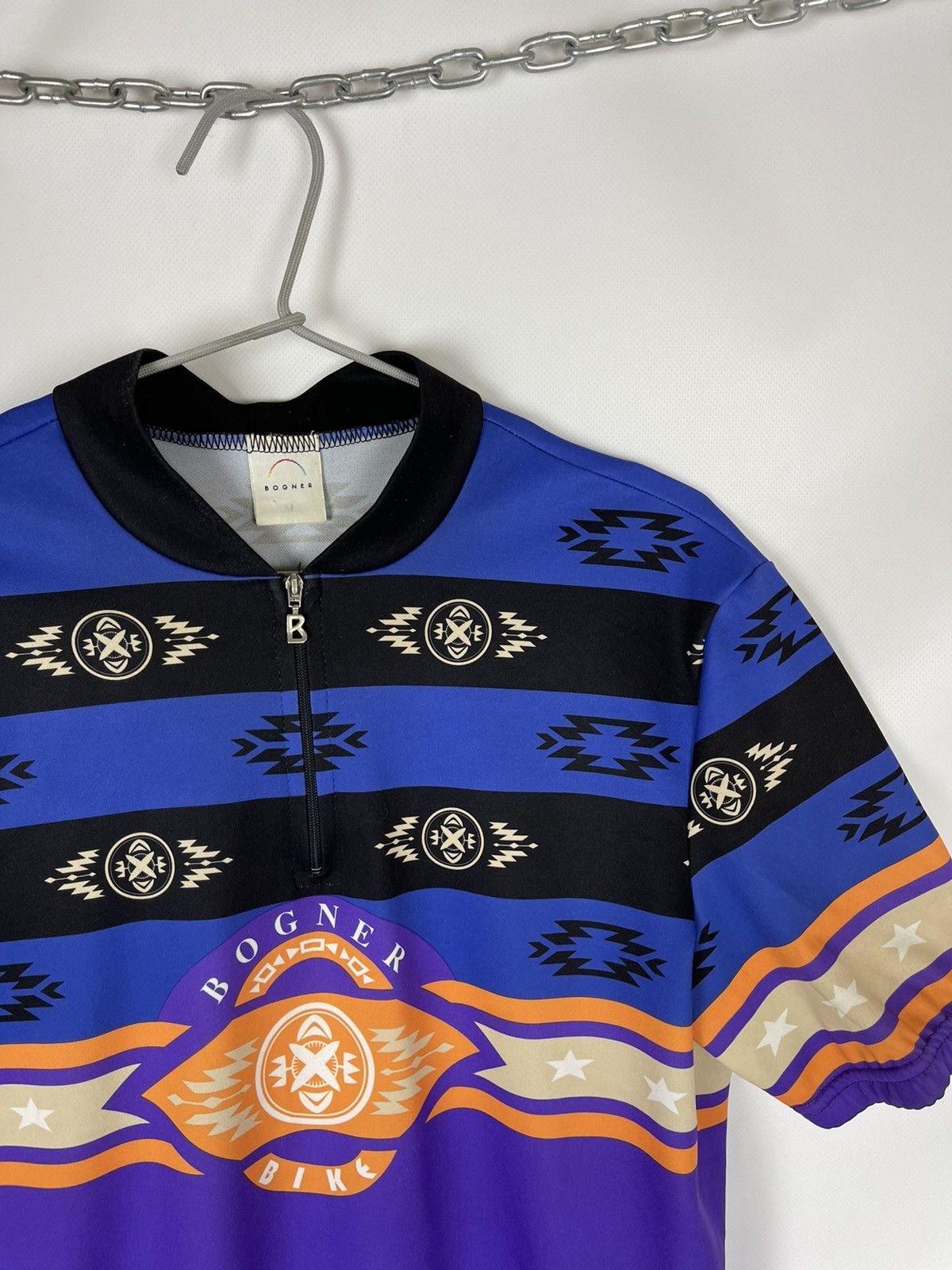 Bogner Bogner Bike vintage rare big pattern cycle jersey Size US M / EU 48-50 / 2 - 4 Thumbnail
