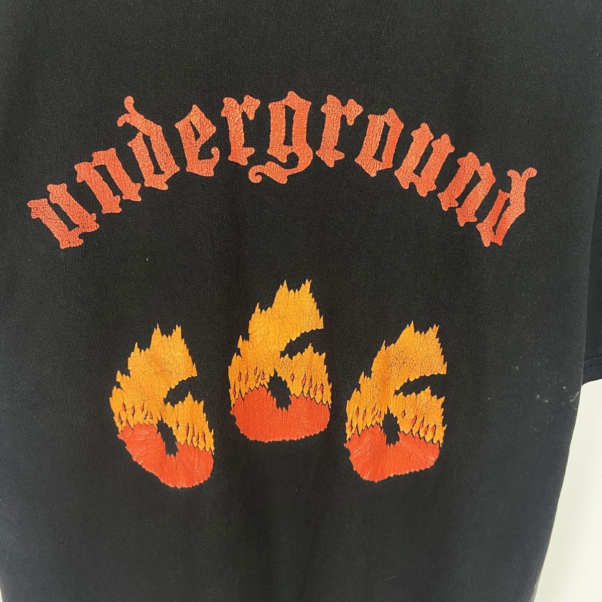 Vintage Vintage 90s Underground England 666 Devil Flame Rare tee Size US L / EU 52-54 / 3 - 5 Thumbnail