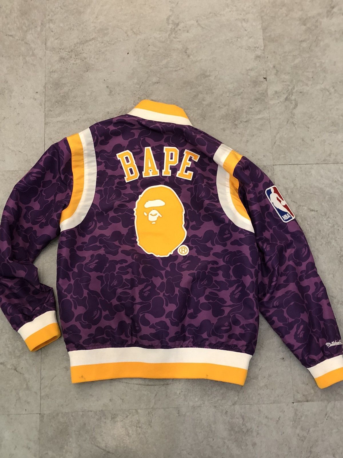 Bape lakers jacket best sale