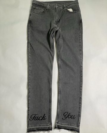 “ FUCK YOU” Denim Pants By Justinswar