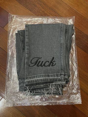 “ FUCK YOU” Denim Pants By Justinswar