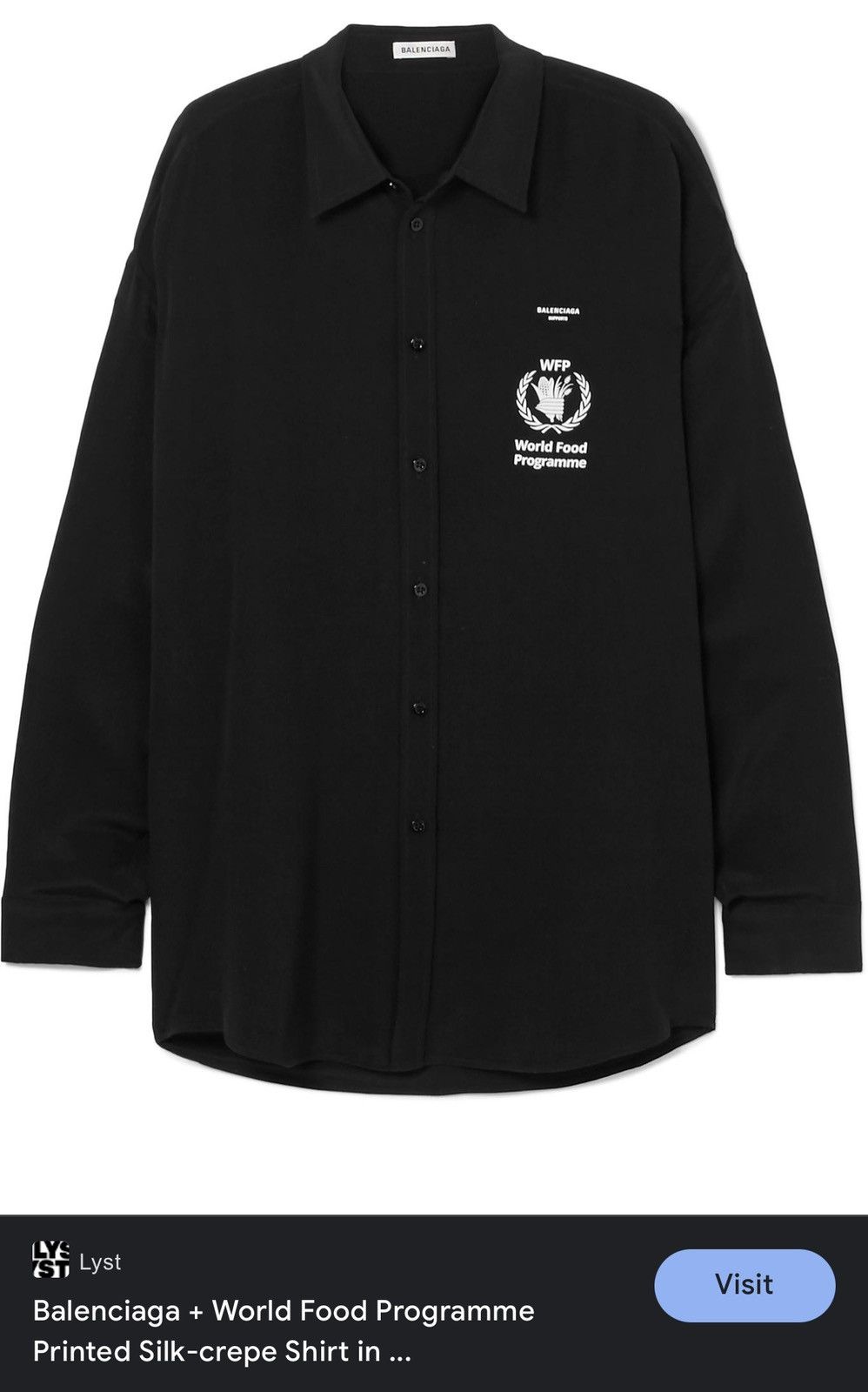 Balenciaga World Food Programme oversized shirt Size US L / EU 52-54 / 3 - 10 Thumbnail