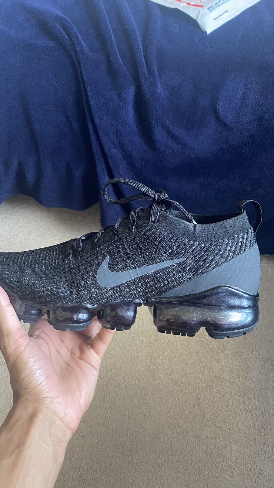 Nike Nike Vapormax Flyknits 3 Triple Black Size US 11 / EU 44 - 1 Thumbnail