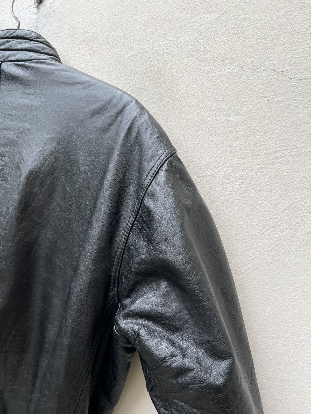 Japanese Brand Vintage 90s Skyline Club Cow Leather Oversize Bondage Jacket Size US L / EU 52-54 / 3 - 16 Thumbnail