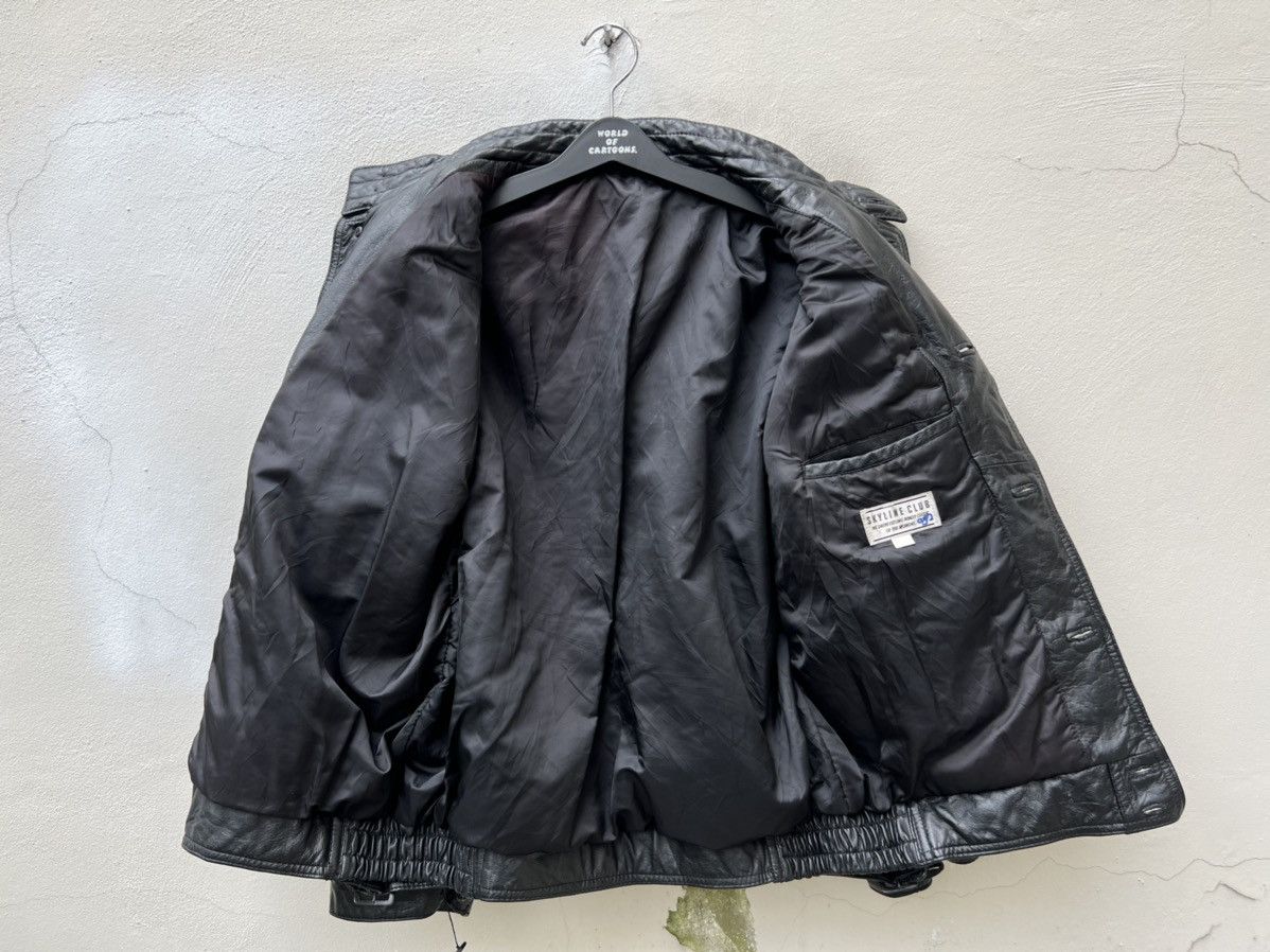 Japanese Brand Vintage 90s Skyline Club Cow Leather Oversize Bondage Jacket Size US L / EU 52-54 / 3 - 21 Thumbnail