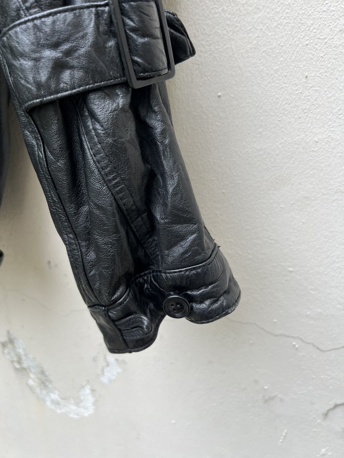 Japanese Brand Vintage 90s Skyline Club Cow Leather Oversize Bondage Jacket Size US L / EU 52-54 / 3 - 18 Thumbnail