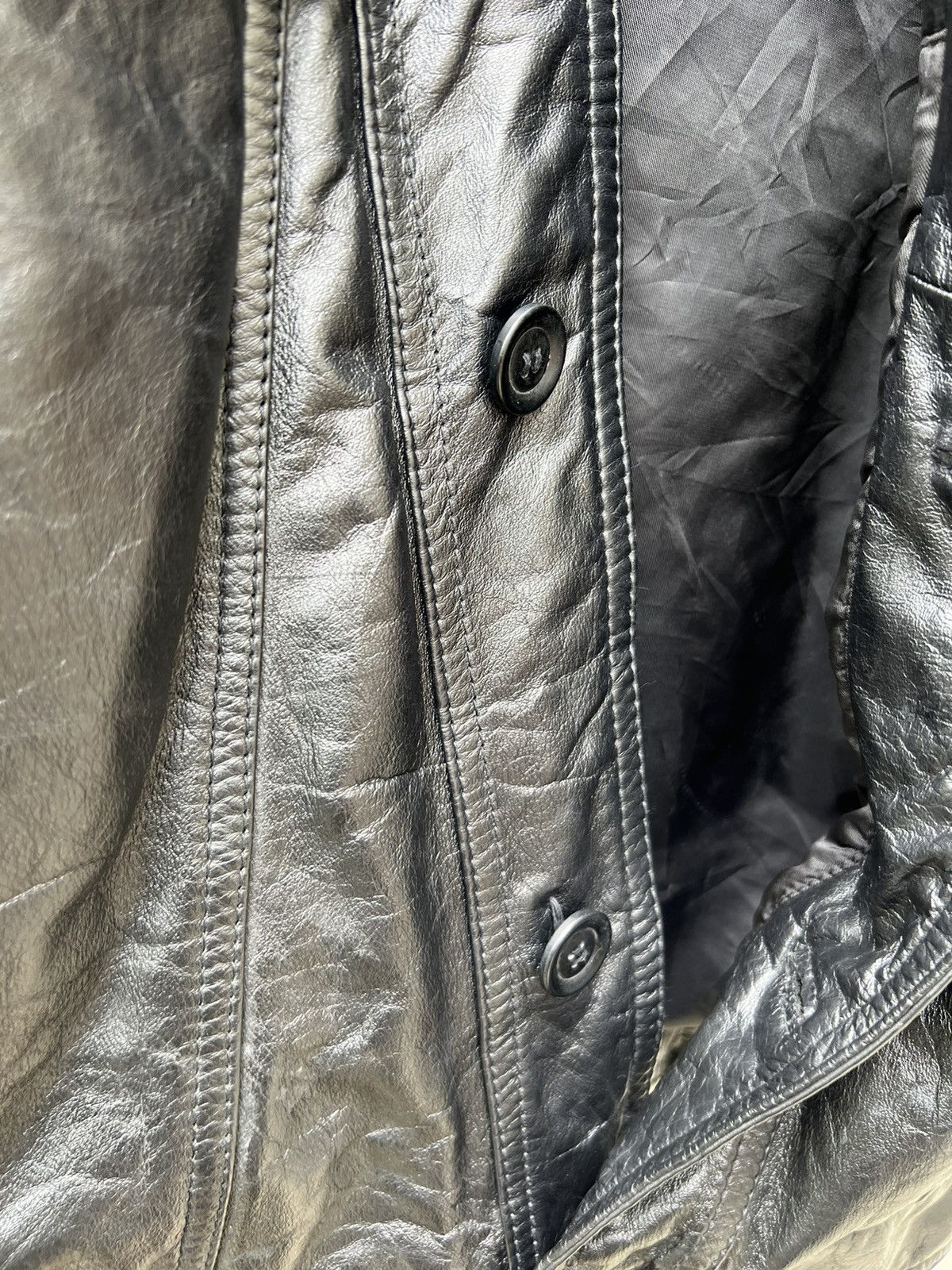 Japanese Brand Vintage 90s Skyline Club Cow Leather Oversize Bondage Jacket Size US L / EU 52-54 / 3 - 20 Thumbnail