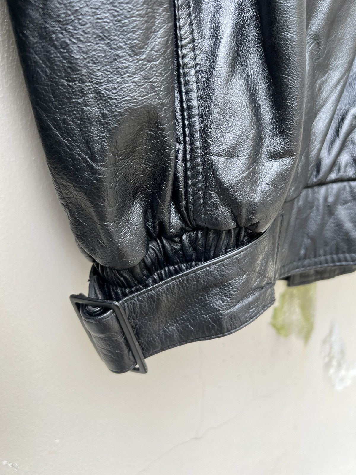 Japanese Brand Vintage 90s Skyline Club Cow Leather Oversize Bondage Jacket Size US L / EU 52-54 / 3 - 14 Thumbnail