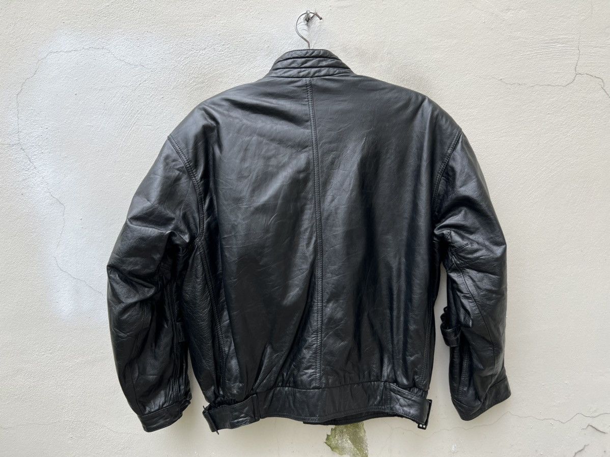 Japanese Brand Vintage 90s Skyline Club Cow Leather Oversize Bondage Jacket Size US L / EU 52-54 / 3 - 13 Thumbnail