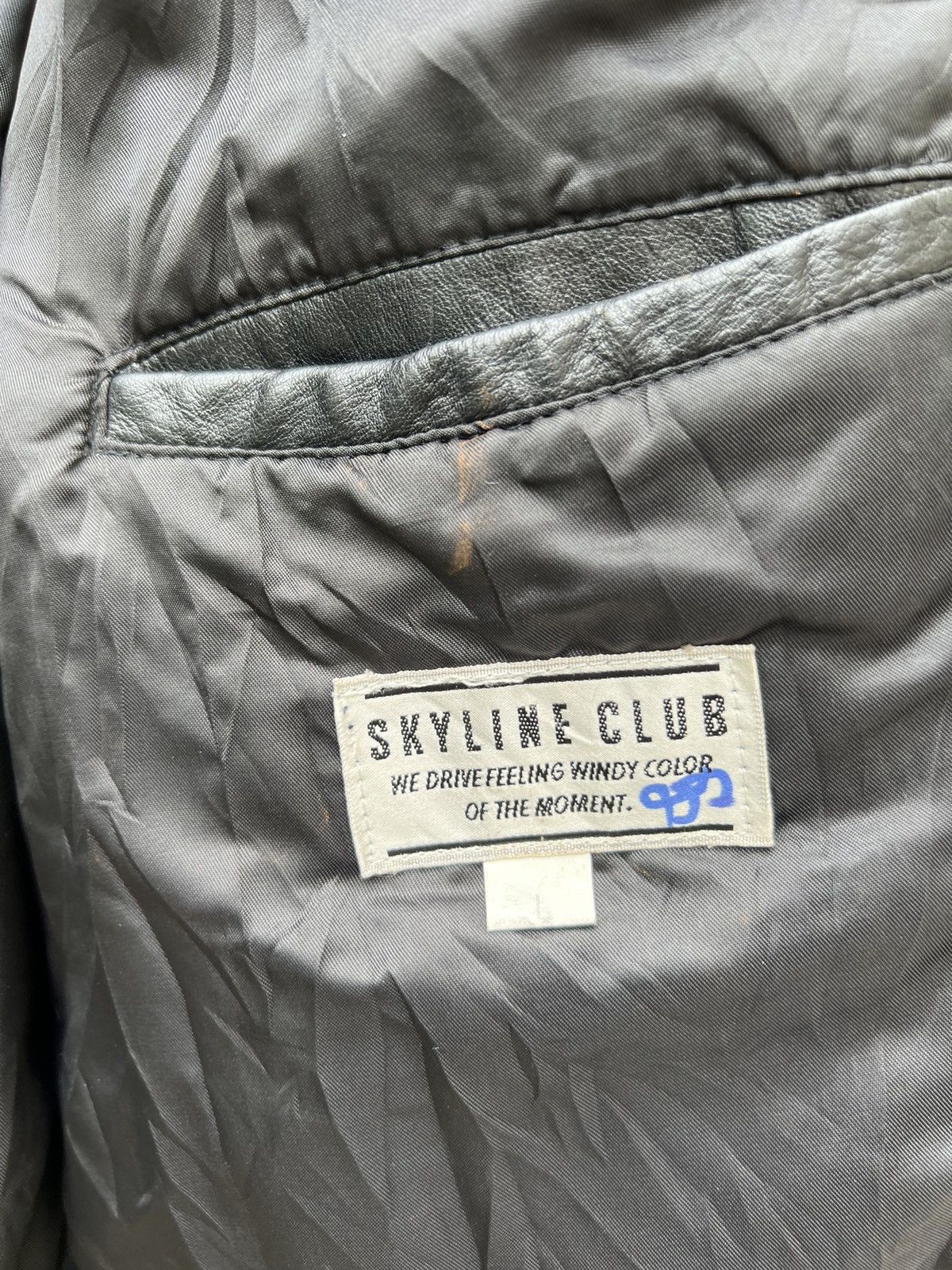 Japanese Brand Vintage 90s Skyline Club Cow Leather Oversize Bondage Jacket Size US L / EU 52-54 / 3 - 23 Thumbnail